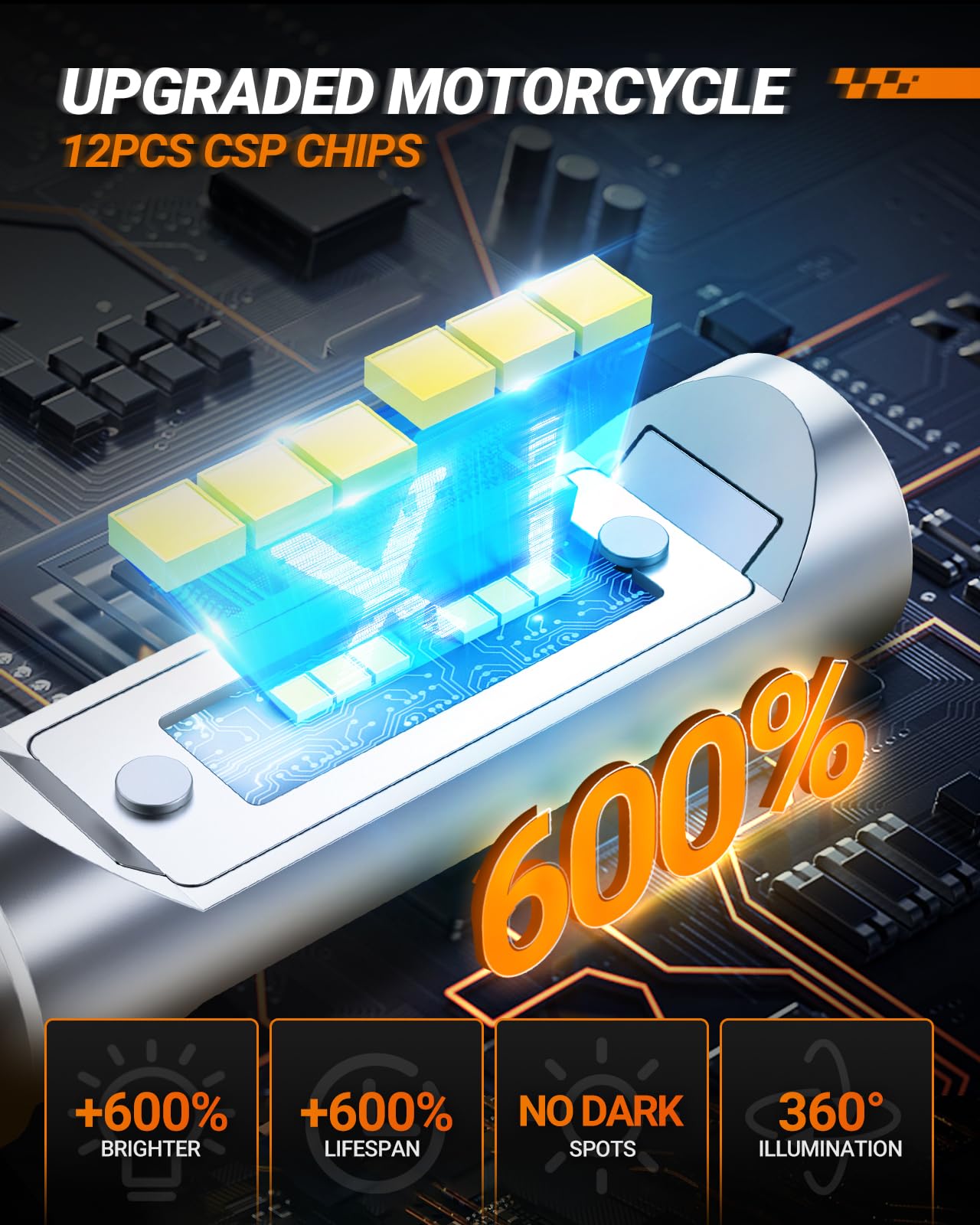 Sealight M1H4/9003 Bulbs For Motorcycle, H4 Driving Light Super Brighter Powersport 9003 Motorcycle Bulbs, Or Fog Bulbs, Plug An