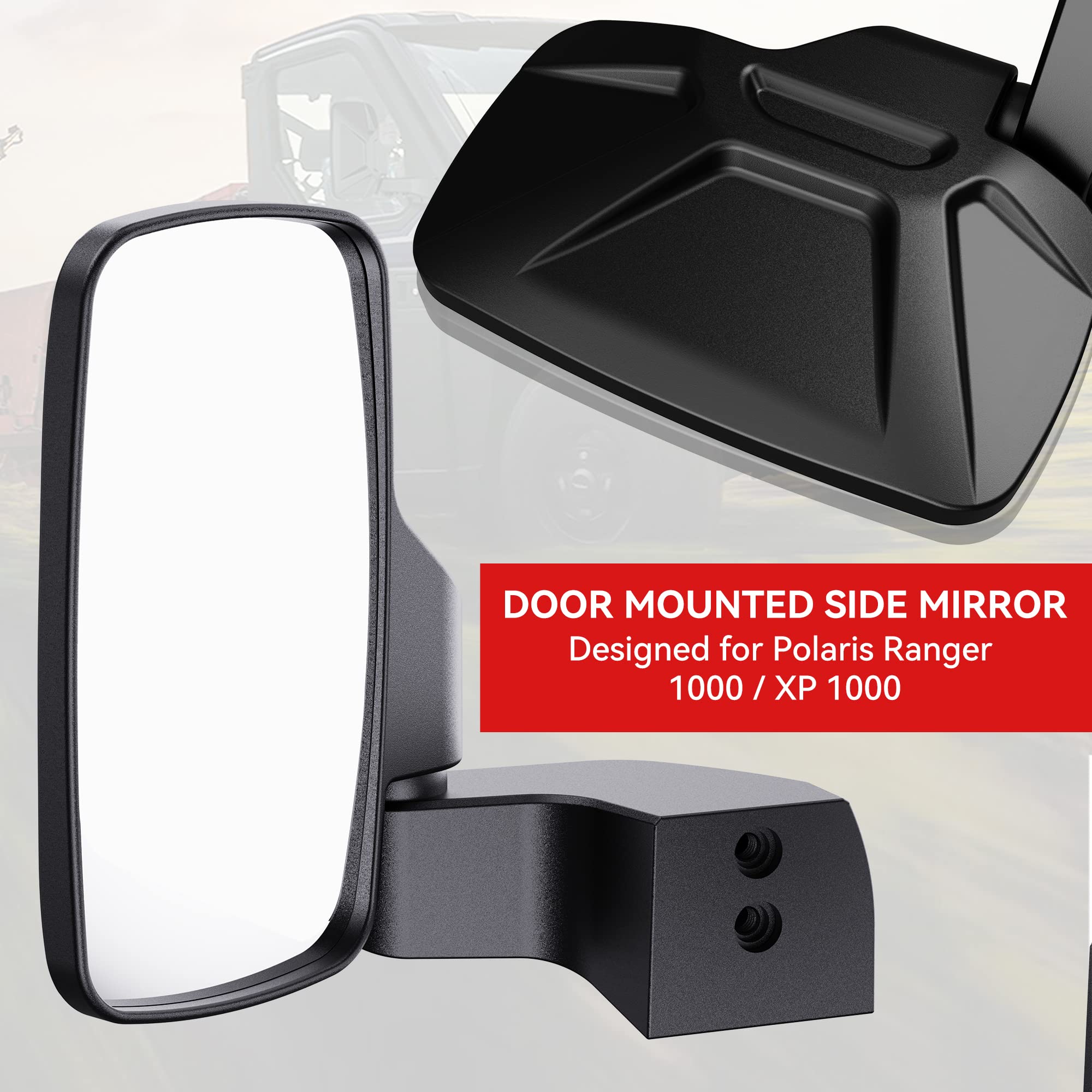 Ranger Side Mirrors Door Mounted, Esploratori UTV Side Mirrors for Full-Door Polaris Ranger Compatible With 2018-24 Polaris Rang