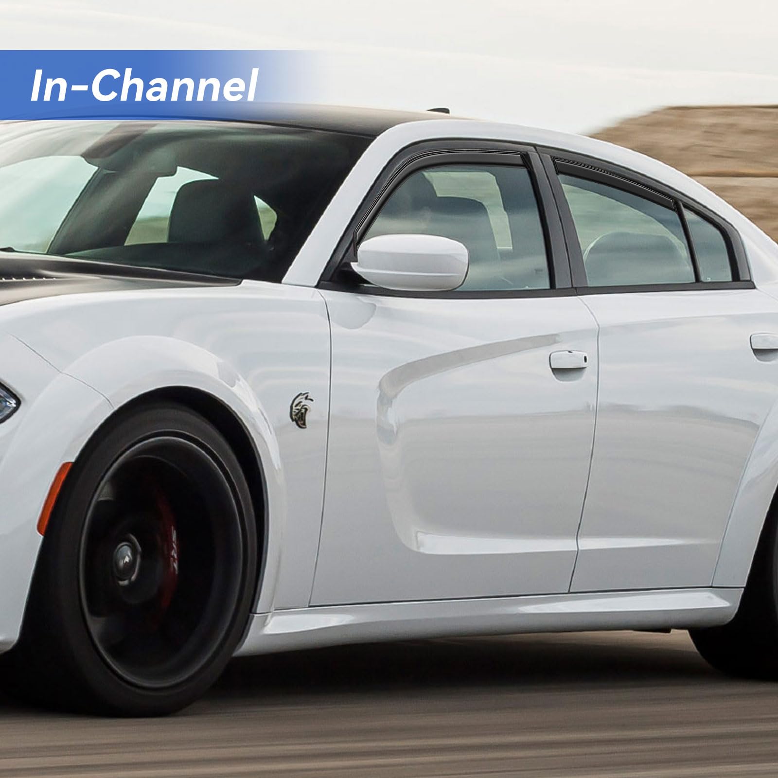 in-Channel Window Visors Rain Guards for 2011-2023 Dodge Charger, Window Vent Wind Deflectors Visors Shades for 11-23 Charger (N