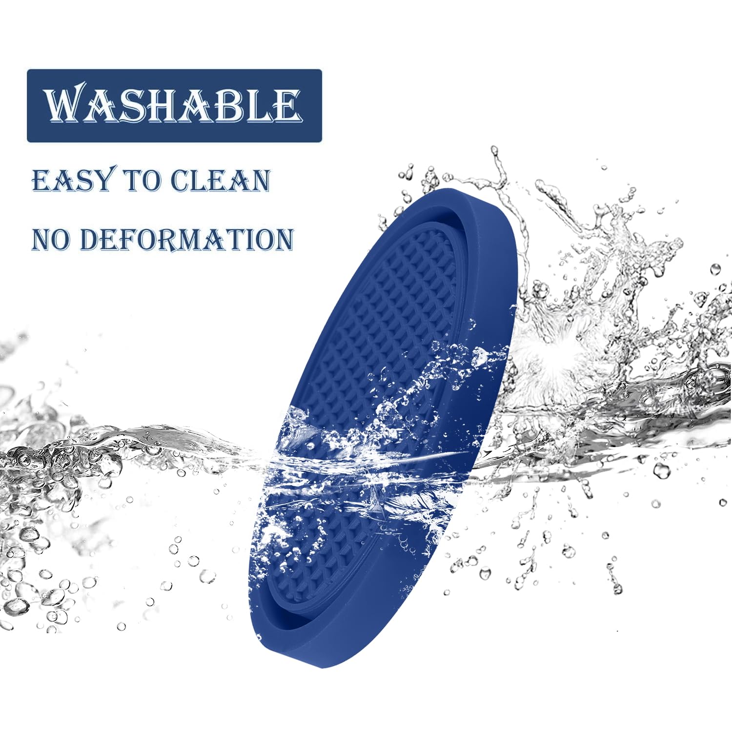 Singaro Car Cup Coaster, 4Pcs Universal Non-Slip Cup Holders Embedded In Ornaments Coaster, Car Interior Accessories, Grey Blue