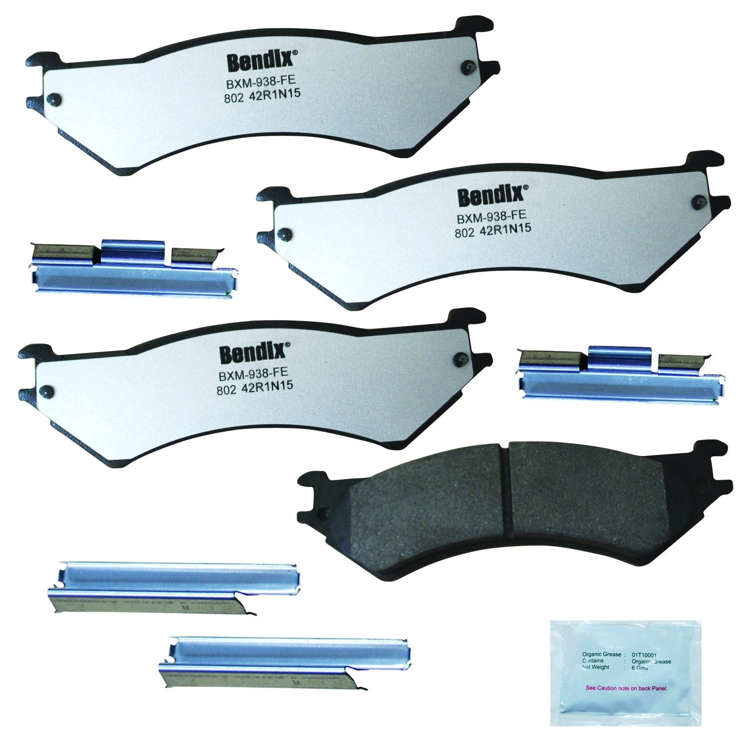 Bendix Fleet Metlok Mkd802Fm Semi-Metallic Rear Brake Pads For Select Models Ford E-150, E-150 Econoline, E-250, E-250 E-350 Clu