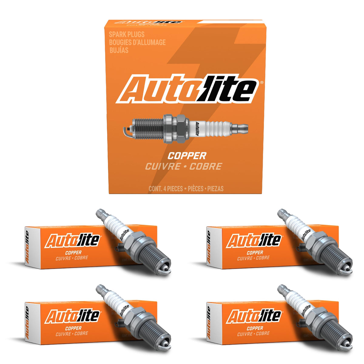 Autolite 4063 Copper Resistor Automotive Replacement Spark Plugs (4 Pack)
