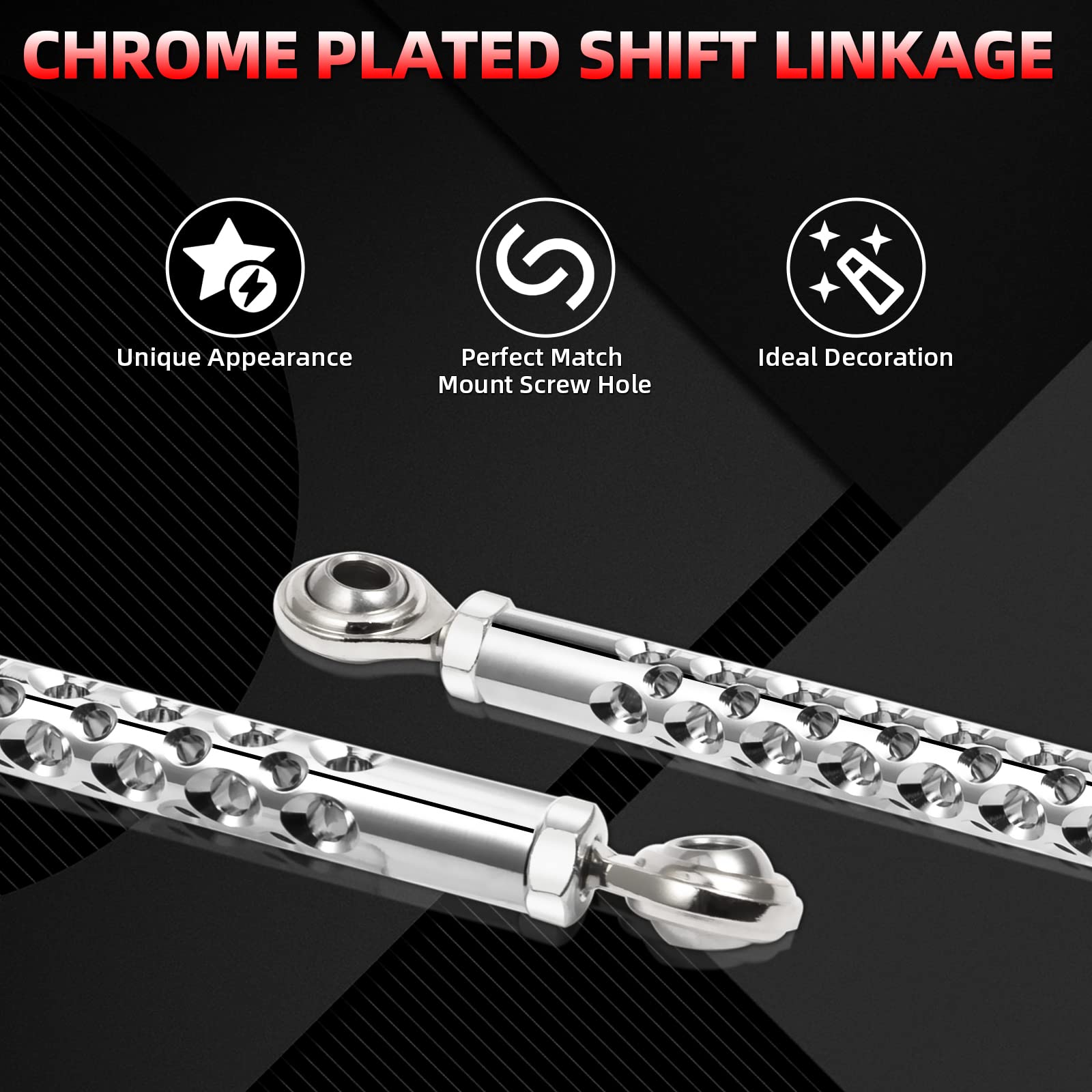 Amazicha Chrome Shift Linkage Gear Shifter Linkage Compatible For Harley Davidson Softail Touring Street Glide Electra Glide Roa
