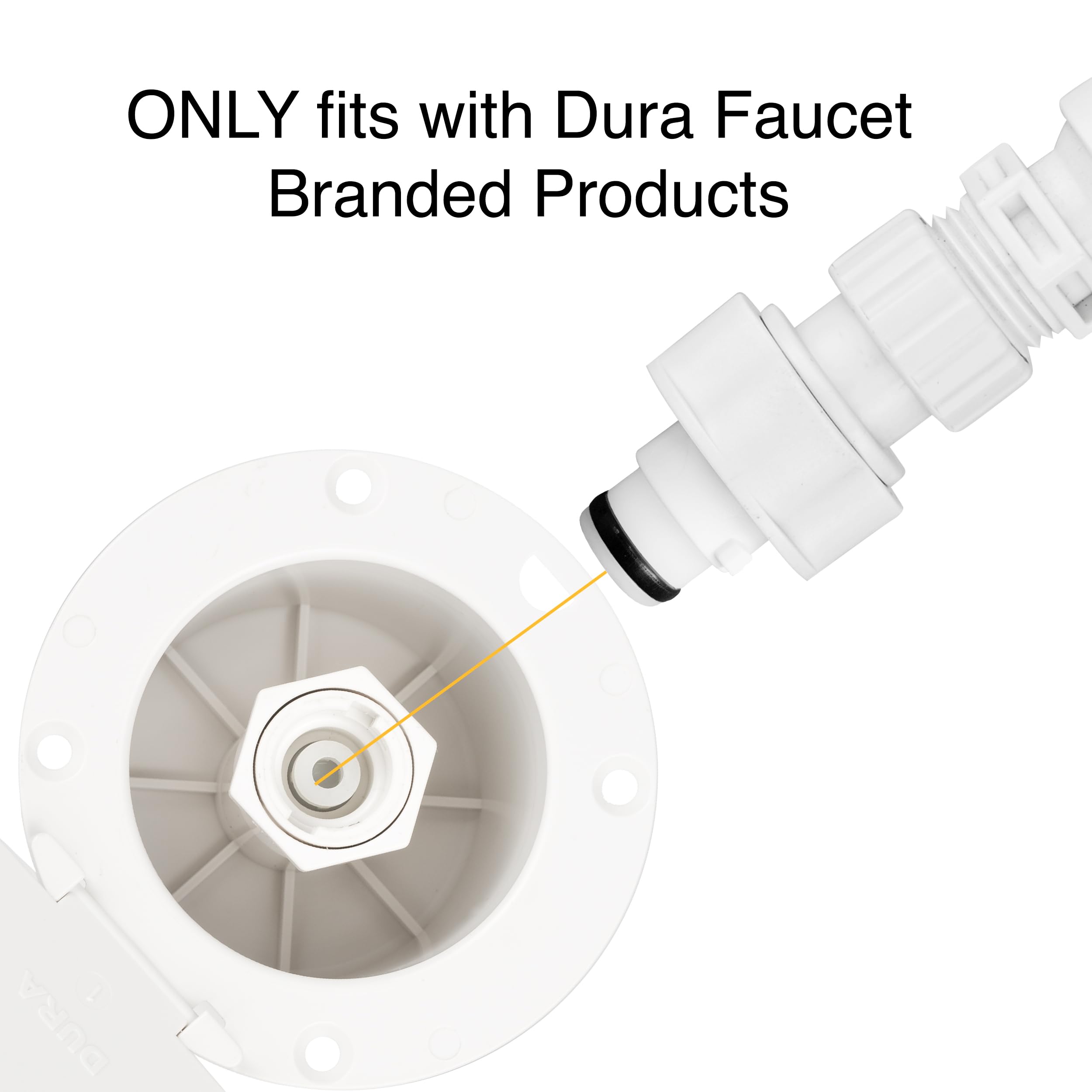 Dura Faucet Rv Exterior Quick Connect 360-Degree Flexible Gooseneck Spout. Fits Only With Dura Faucet Branded Products (White)
