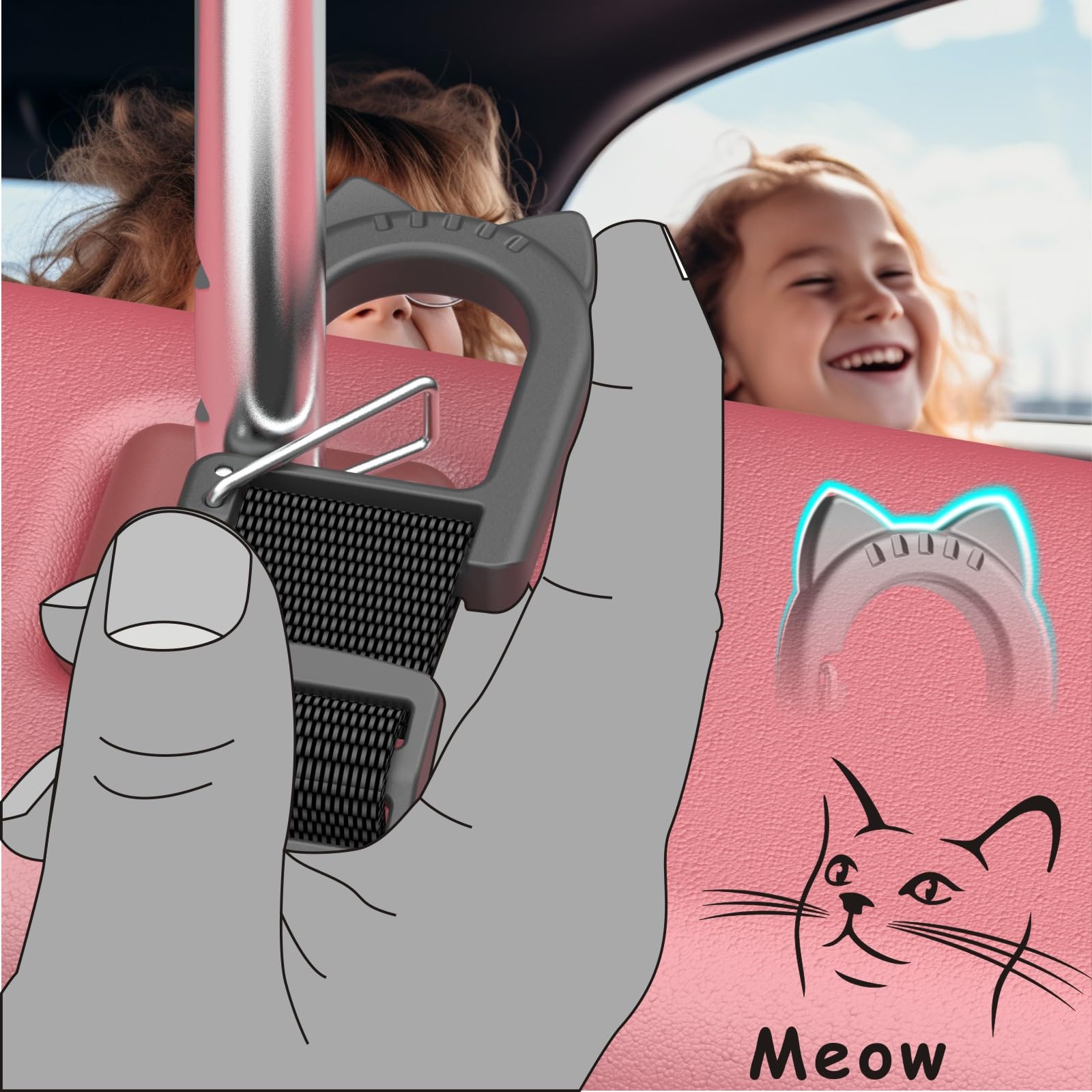 Quidaoso Headrest Hooks For Car, Car Seat Hooks, Car Bag Hooks, Adjustable Heavy Duty Metal Utility Seat Hooks, Car Accessory Or