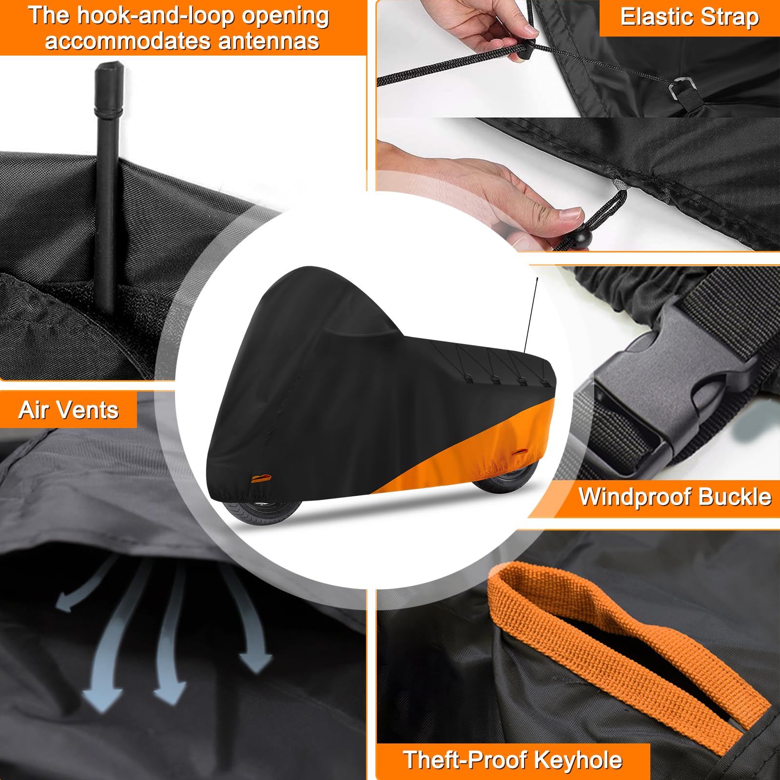 Autolion Waterproof Motorcycle Cover For Touring Models Harley Davidson Road King Road Glide Street Glide Electra Glide Low Ride