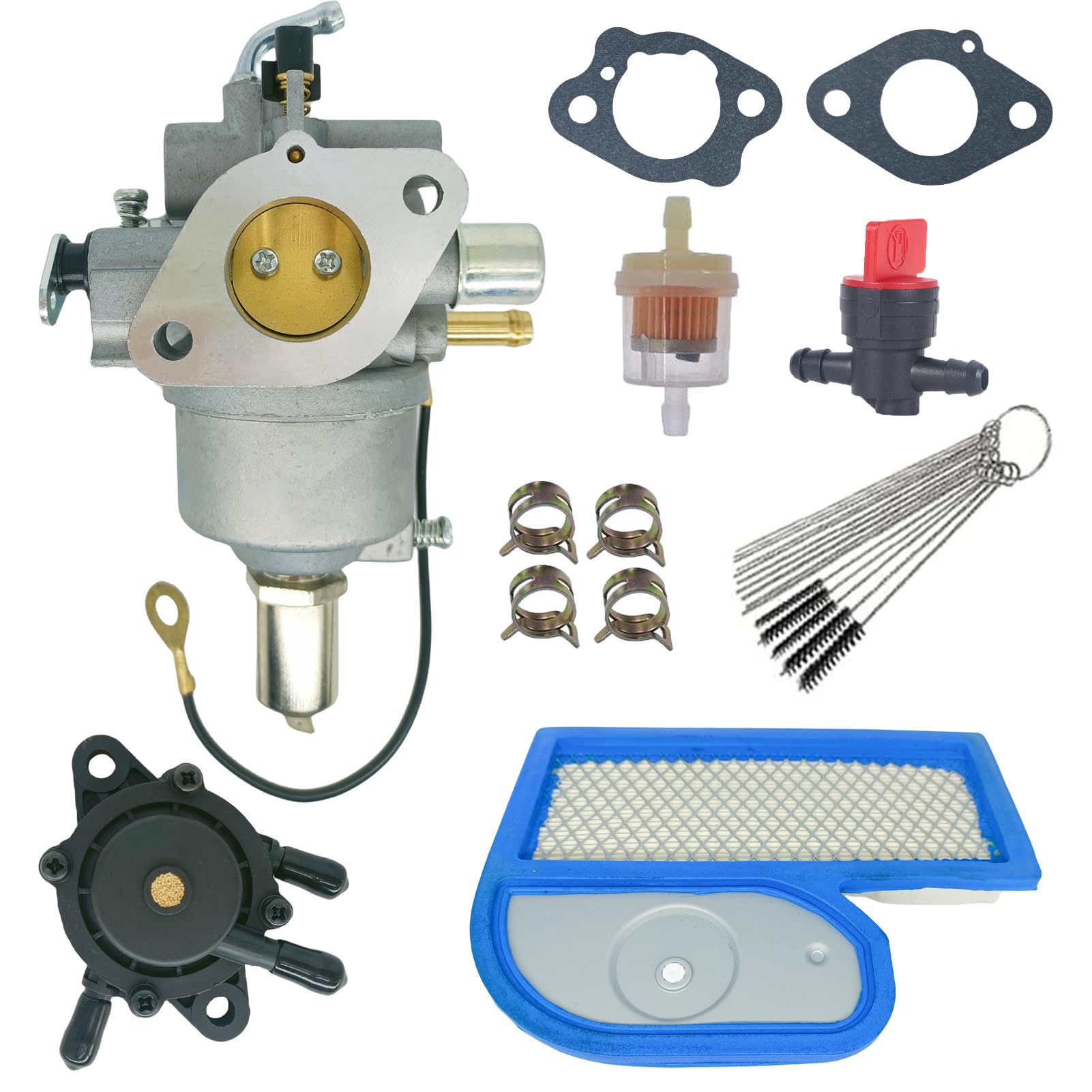 Carburionix 15003-7037 Carburetor For John Deere Am130923 Am130924 Am130925 Kawasaki 15003-7034 Lt180 Lx277 Lx279 Fh500V Fh531V Toro 74405 74405Fr 74801 Lawn Tractor Engine With Fuel Pump Air Filter