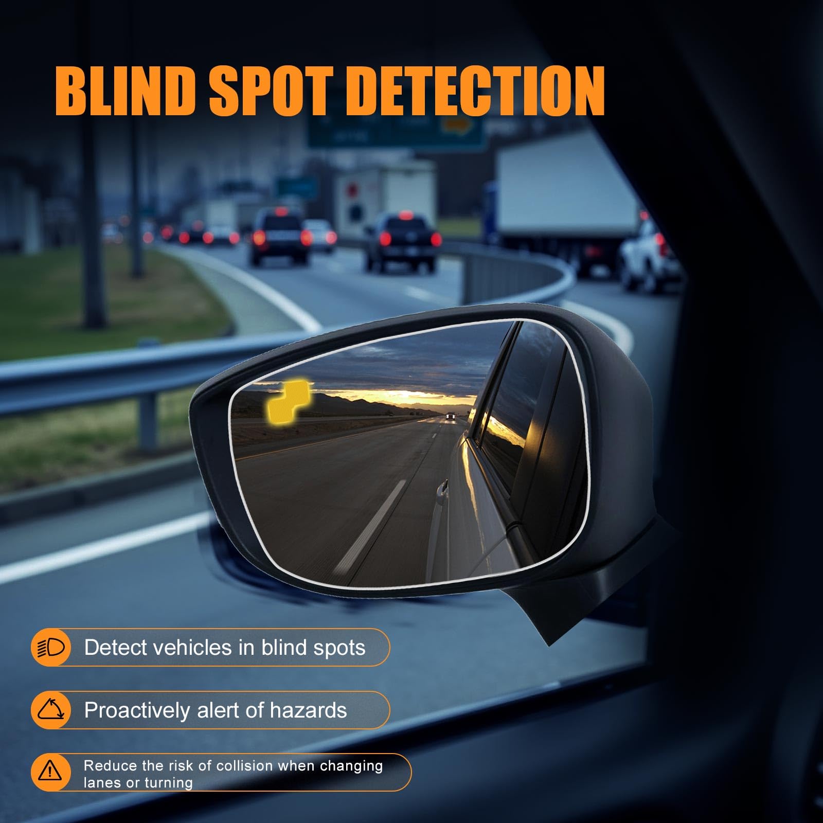 Driver Side Mirror Glass Replacement for 2017-2023 Mazda CX5 CX-5 2016-2023 Mazda CX9 CX-9- Left Side Mirrors With Backing Plate