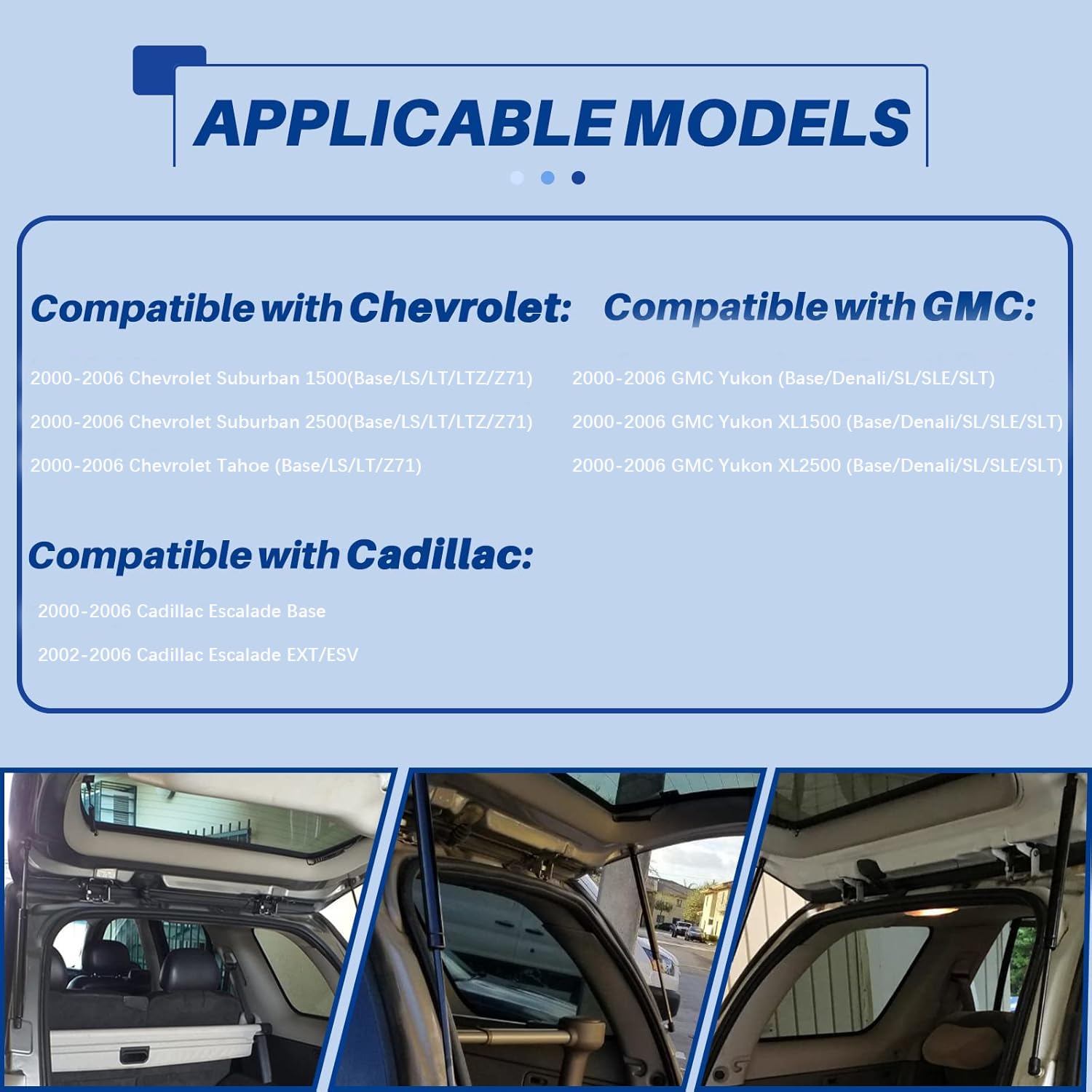 Otuayauto Rear Tailgate Struts Shocks, Replacement For 2000-2006 Gmc Yukon, 00-06 Chevy Suburban 00-06 Tahoe, 2002-2006 Cadillac