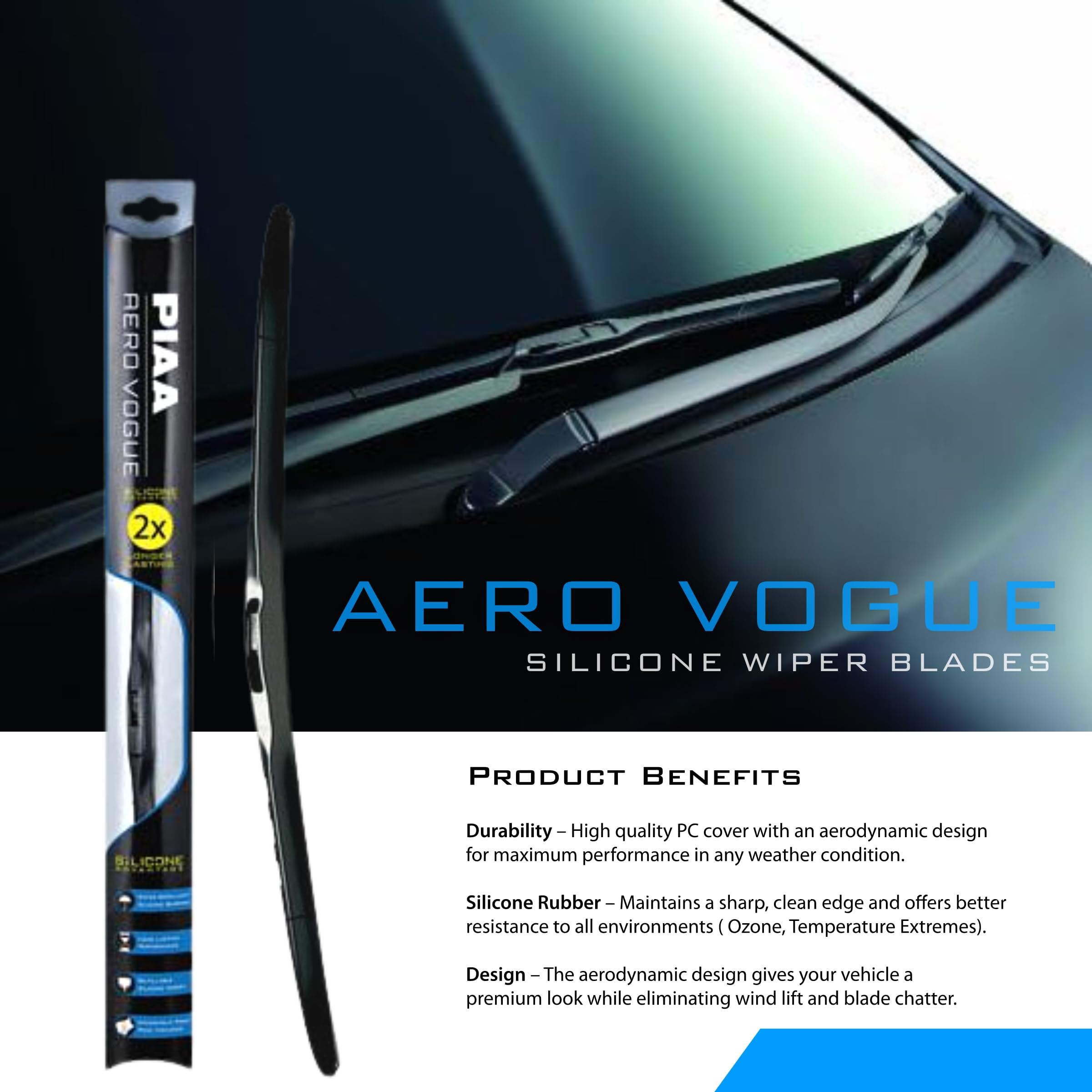 Piaa 96130 Aero Vogue Silicone Wiper Blade - 12 300Mm (Pack Of 1)