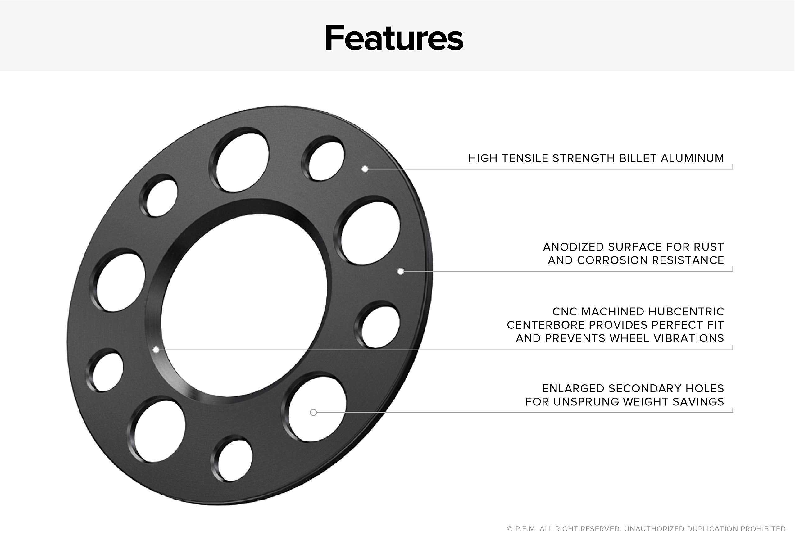 2Pcs 3Mm Hubcentric 5X114.3 Wheel Spacers (64.1Mm Bore) Compatible With Acura Honda Ilx Rl Rsx Tlx Tsx Integra Type R Tl Accord Civic Element S2000 Crz Cr-Z Black