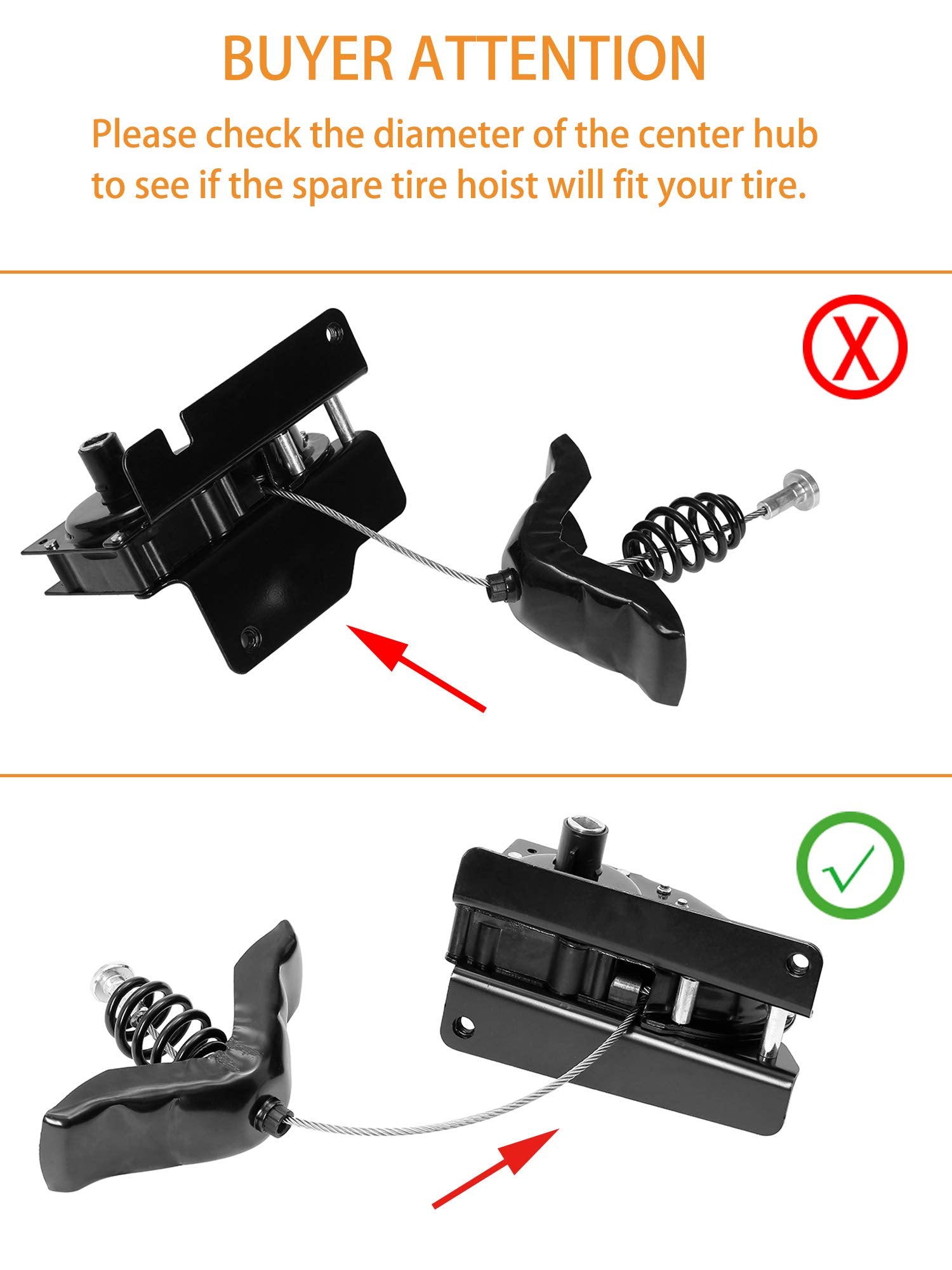 Spare Tire Hoist Spare Tire Winch Carrier | Replacement For 1997-2003 Ford F150, 2004 F150 Heritage, 1997-1999 F250, 1997 F250 H