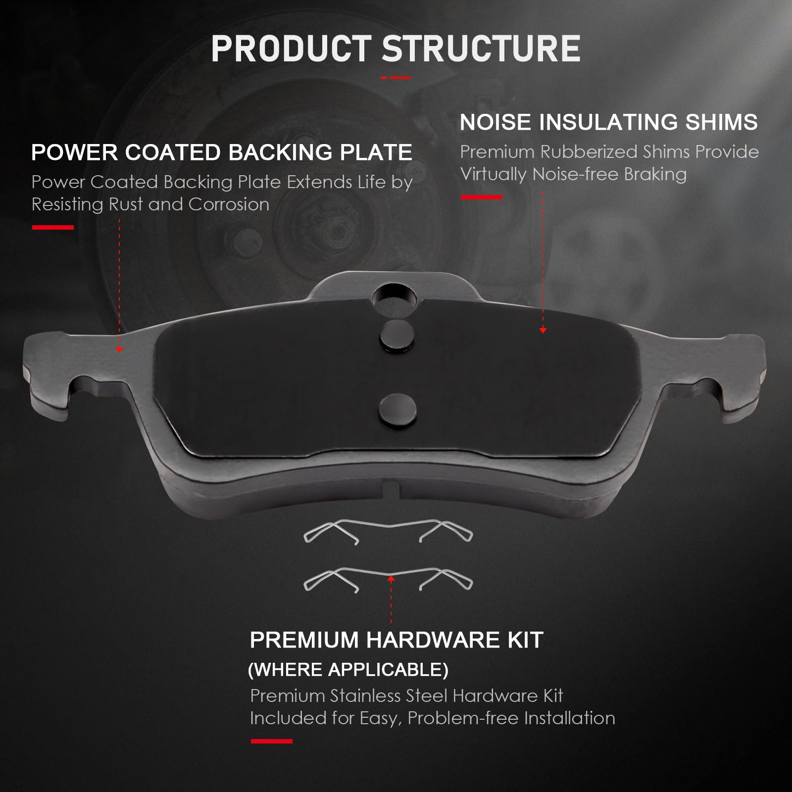 Cciyu D1060 Ceramic Rear Brake Pad Set Fit For 2002-2008 For Mini Cooper