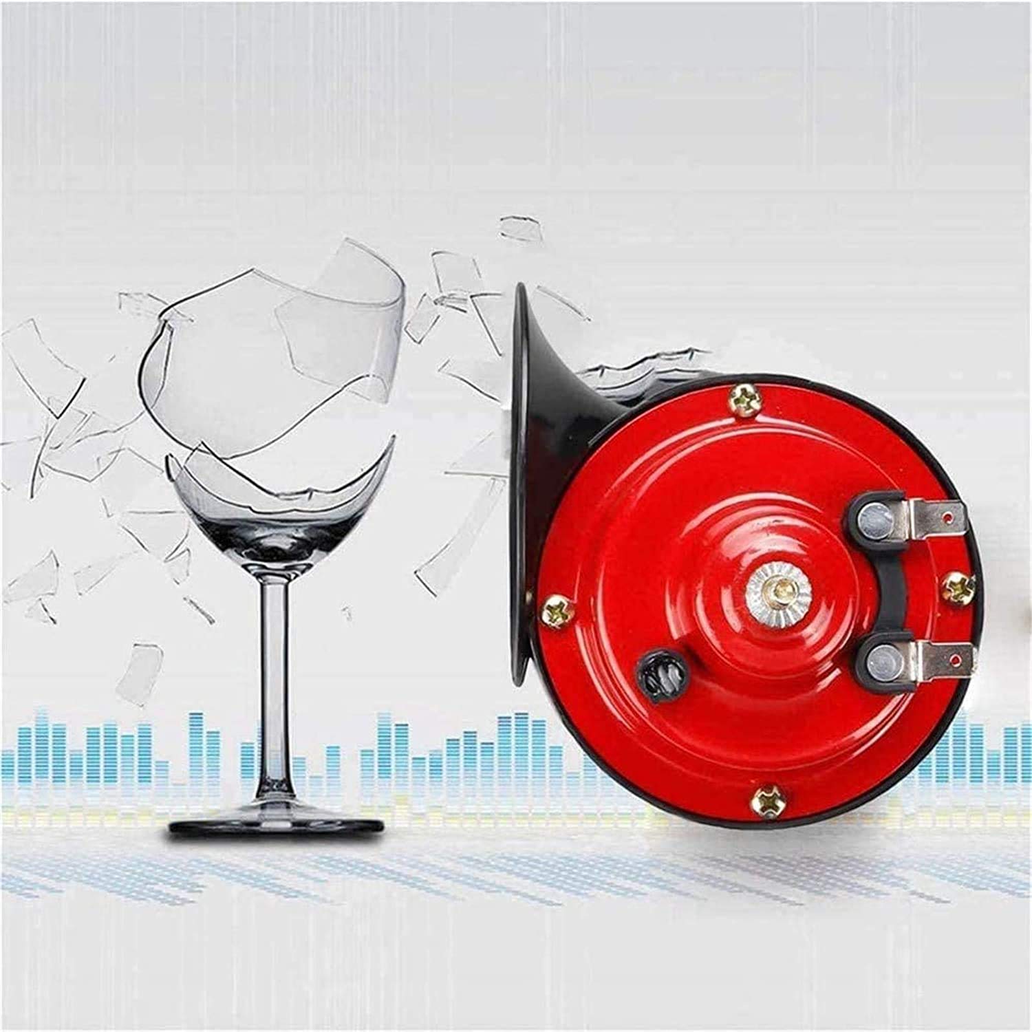 NUENUN 2 pcs 300 DB Super Loud Train Horn for Truck Train Boat Car Air Electric Snail Single Horn, 12v Waterproof Double Horn Ra