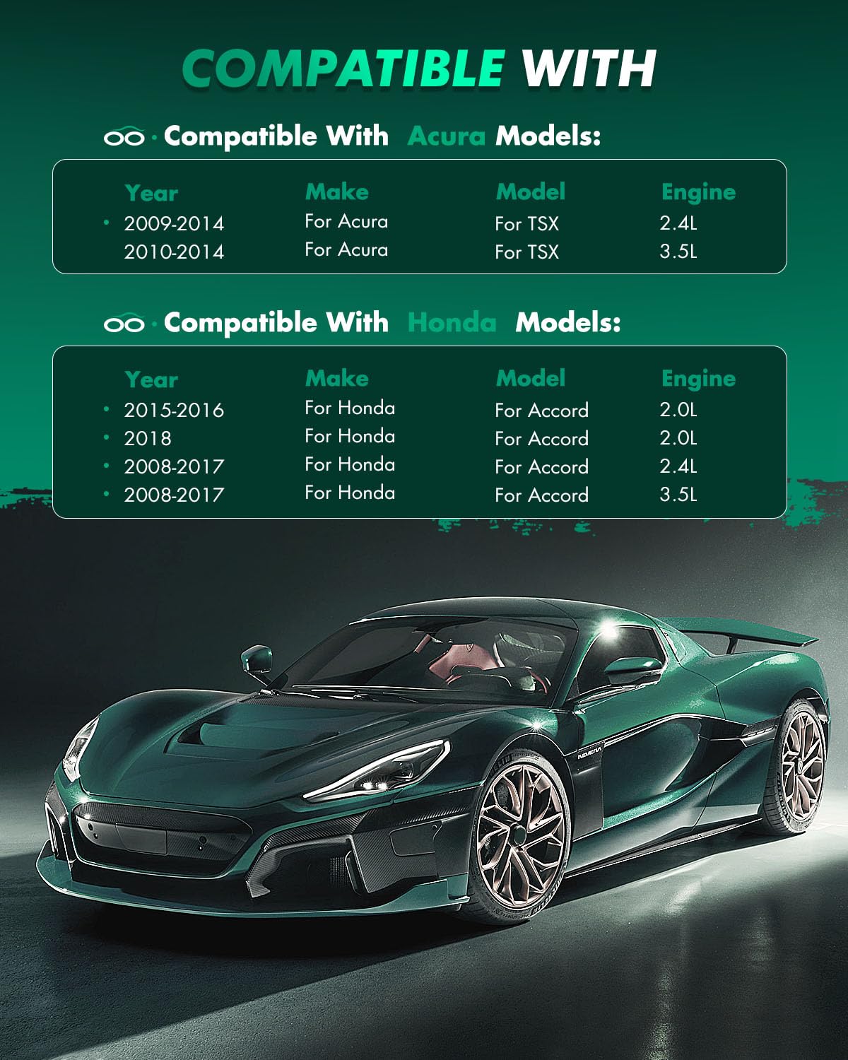 Scitoo D1336 Rear Ceramic Brake Pads Sets Fit For Acura Tsx 2009-2014,For Honda For Accord 2008-2017