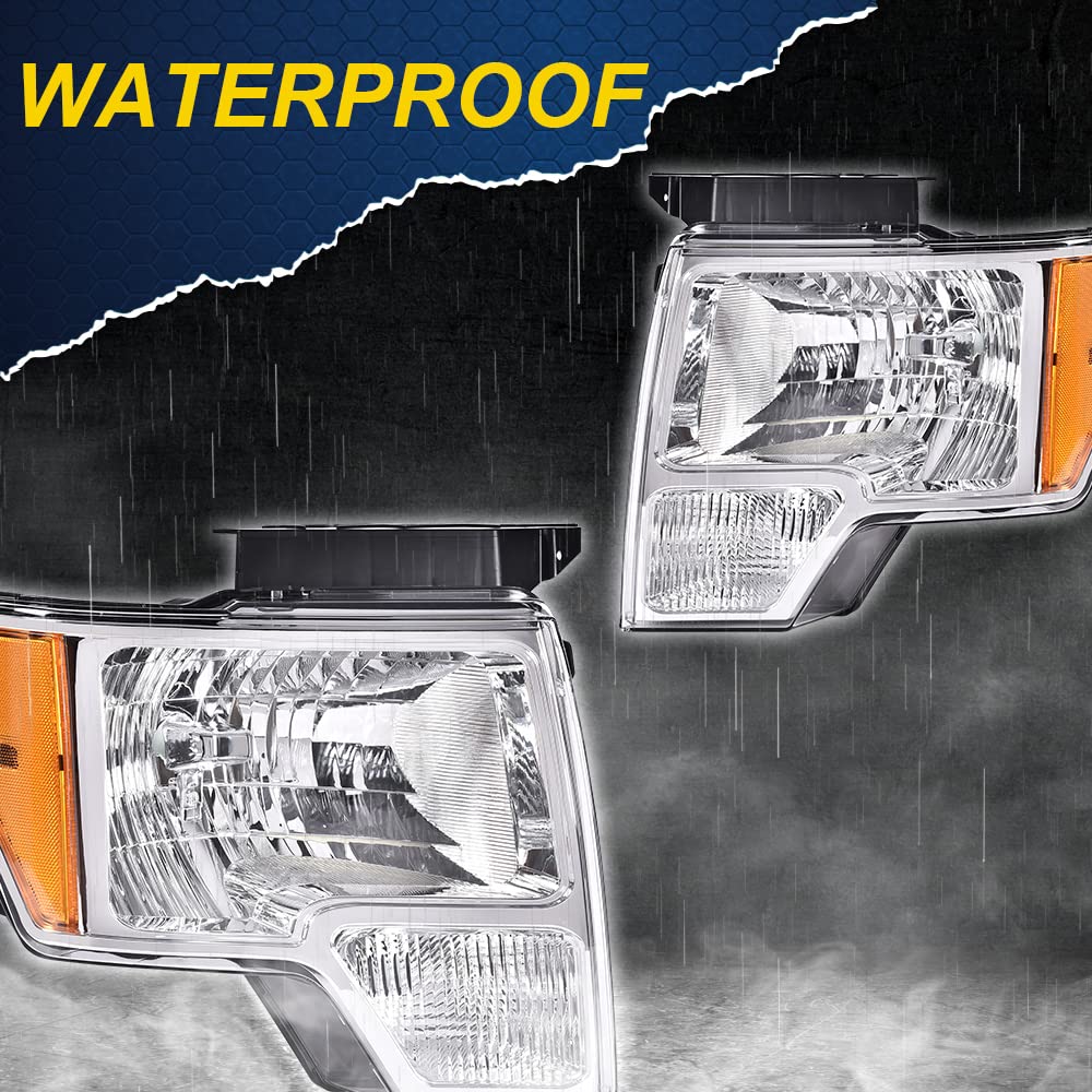 Cheda Headlights Assembly, Compatible With 2009 2010 2011 2012 2013 2014 Ford F150 Replacement Headlights Assembly Lamps Left+Ri