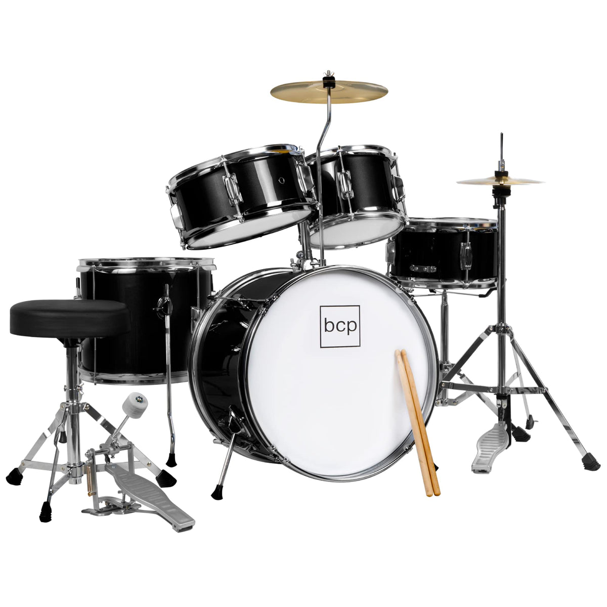 Best Choice Products Kids Drum Set 5-Piece 16In Beginner Drum Set Junior Drum Kit, Starter Percussion Set Wcymbals, Pedal, Drums
