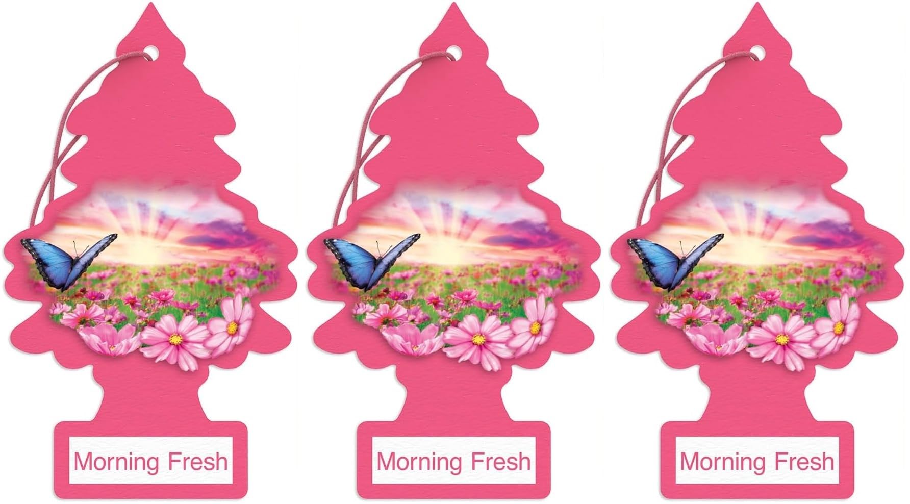 Little Trees Car Air Freshener | Hanging Paper Tree For Home Or Car | Morning Fresh | 3 Pack