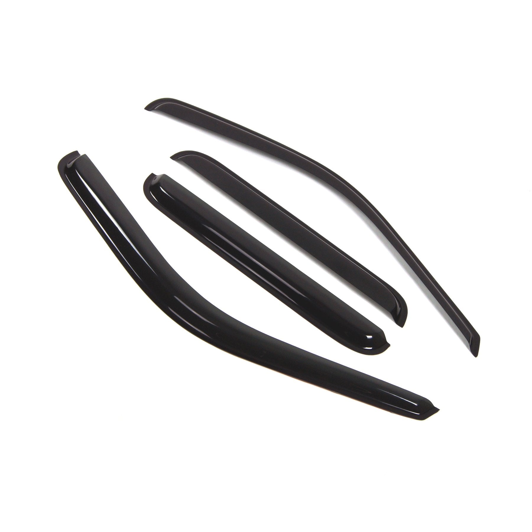 Tuningpros WD2-192 Dark Smoke 4 Pcs Set Window Visor (Outside Mount) Deflector Rain Guard Compatible with 1999-2016 Ford F-350 S