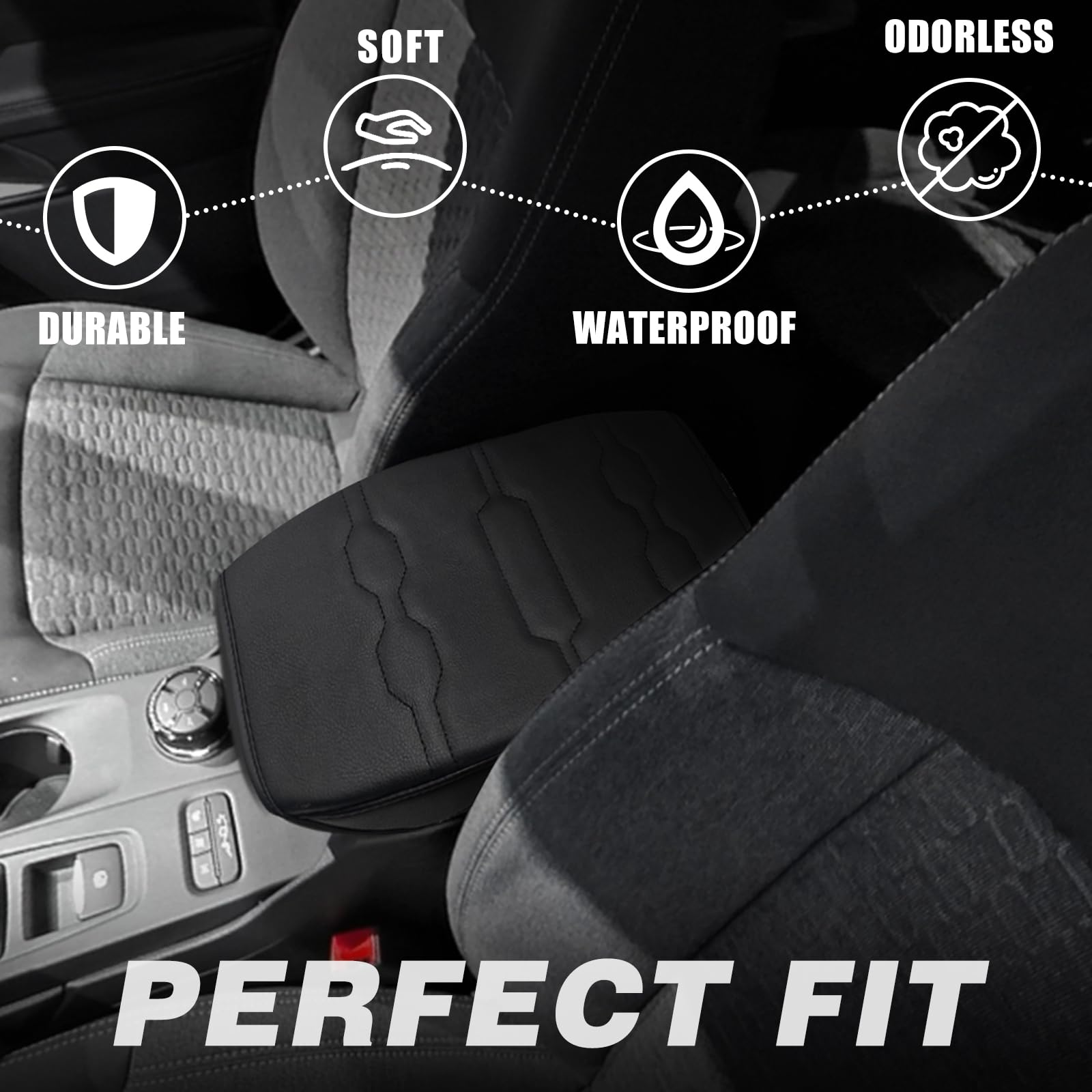 Muslogy Center Console Armrest Cover Compatible With Ford Ranger 2024 2025 Accessories Comfort Armrest Pad Cushion Box Lid Cover