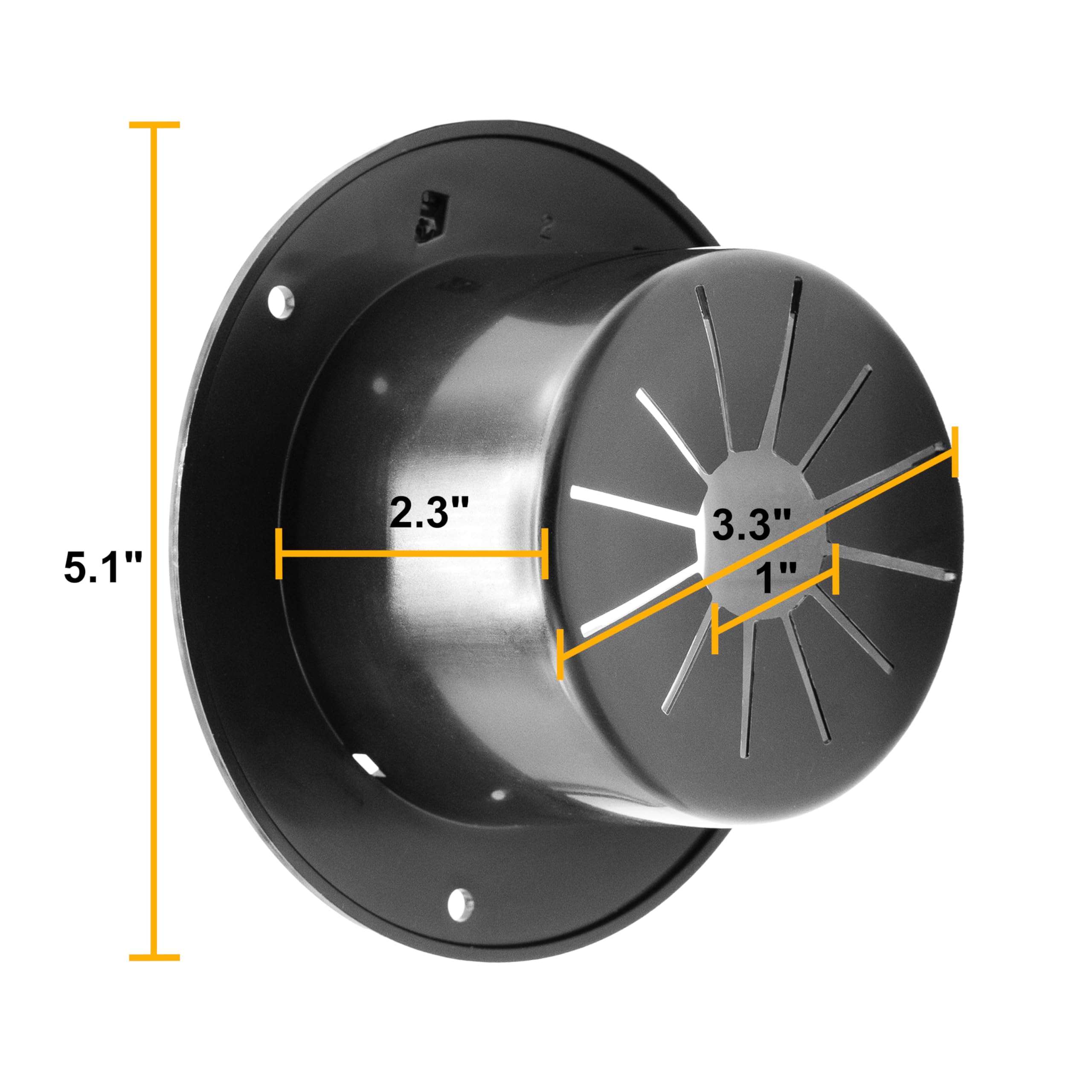 Halotronics Rv 5-Inch Round Electric Cable Hatch For 30 And 50 Amp Cords (Black)