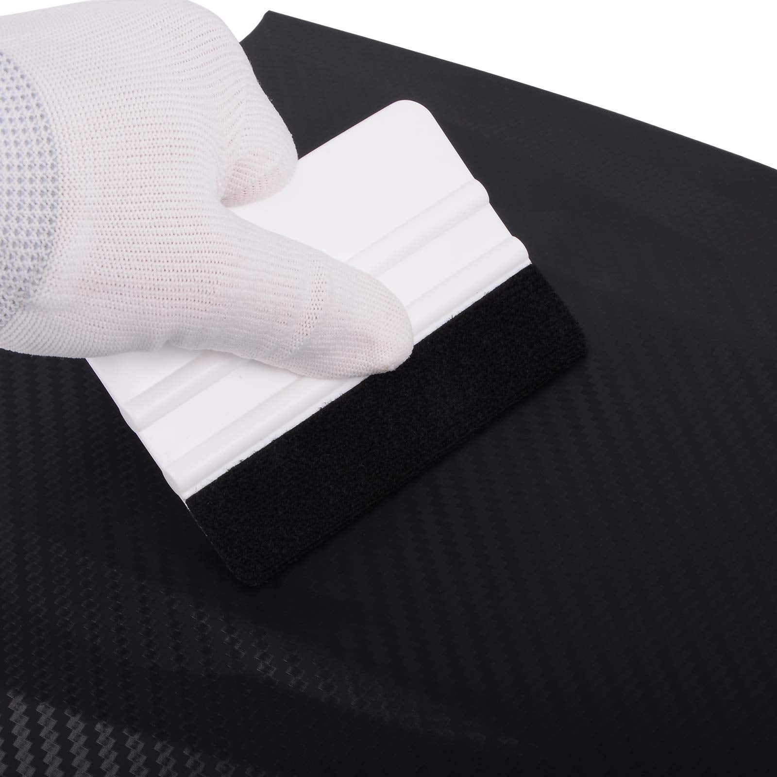 Ehdis 10Pcs Vinyl Squeegee Felt Edge Squeegee 4 Inch Car Vinyl Scraper Decal Applicator Window Tint Tool With Black Fabric Felt Edge-White