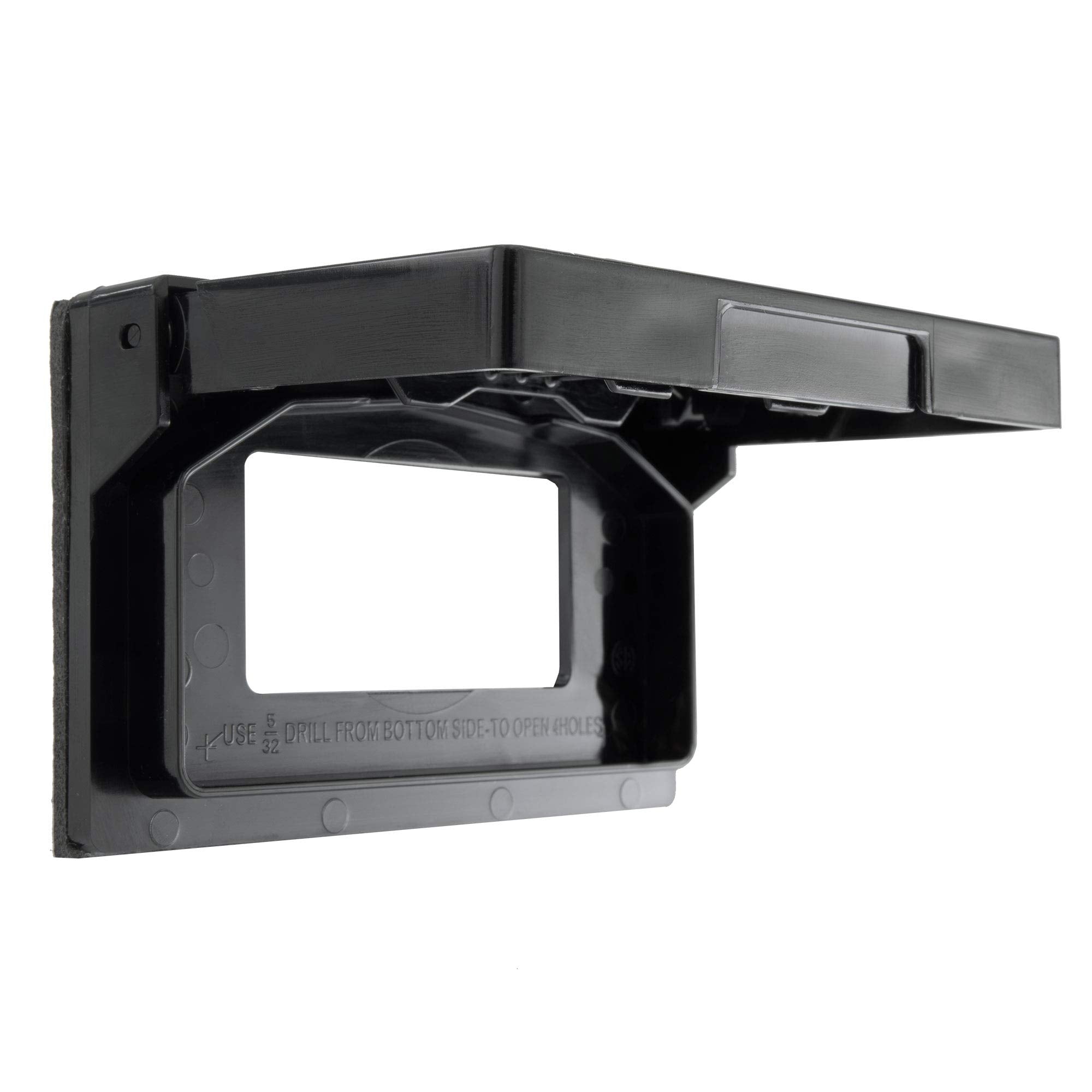 RecPro Black Weatherproof RV Exterior Power Outlet Cover Plate for GFI/GFCI Receptacles