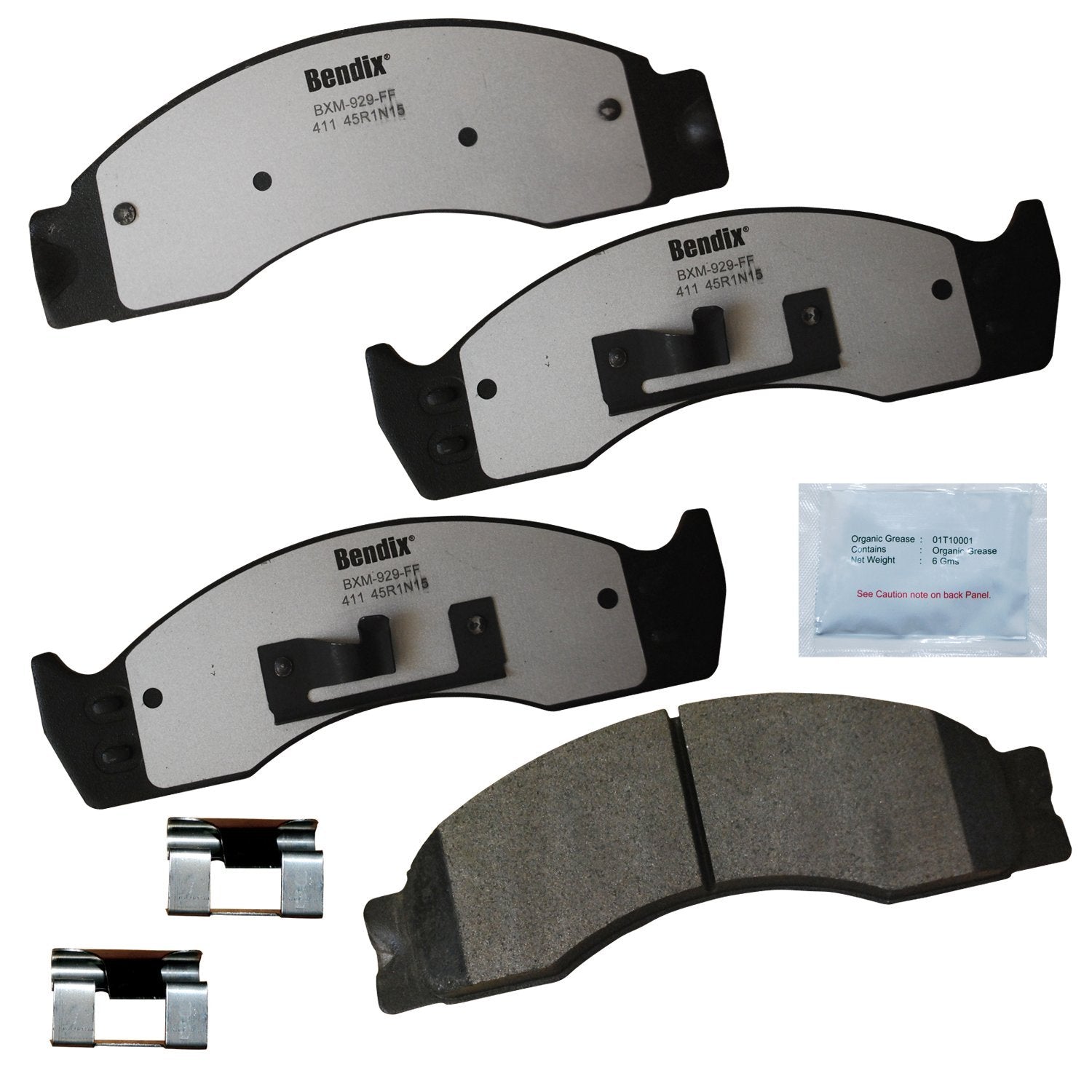 Bendix Fleet Metlok Mkd411Fm Semi-Metallic Brake Pads For Select Models Ford Econoline Super Duty,E-450,E-550,F-53 Motorhome Cha