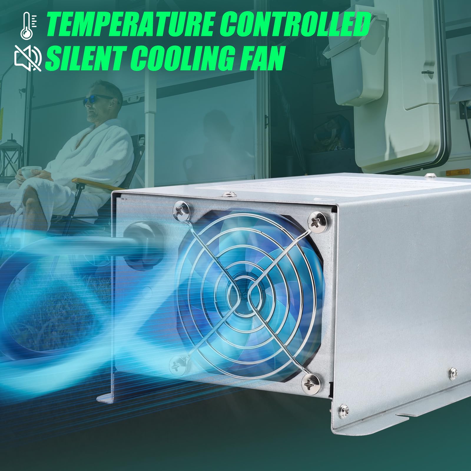 WF-9855 55 Amp RV Power Converter Replacement Camper Deck Mount Charger for Lithium Battery Compatible with WF-9855-AD WF-9855-L