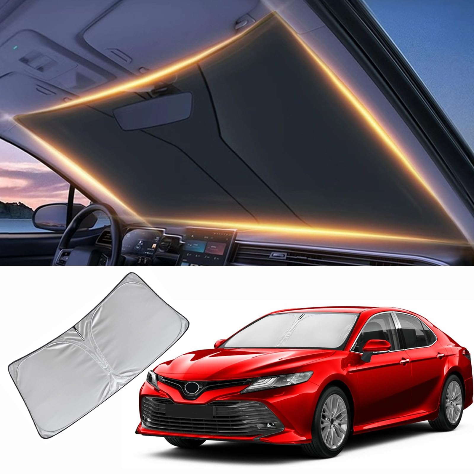 Windshield Sun Shade For Toyota Camry Front Window Shades Cover For 2012-2025 Camry Windshield Sun Visor Protector Car Accessori