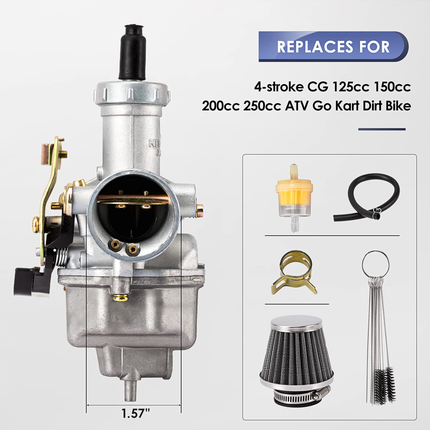 Pz27 Carburetor Fits For 4-Stroke Cg 125Cc 150Cc 200Cc 250Cc Atv Go Kart Dirt Bike,Compatible With Taotao Sunl Buyang Coolsport Lifan Kazuma 27Mm Carb