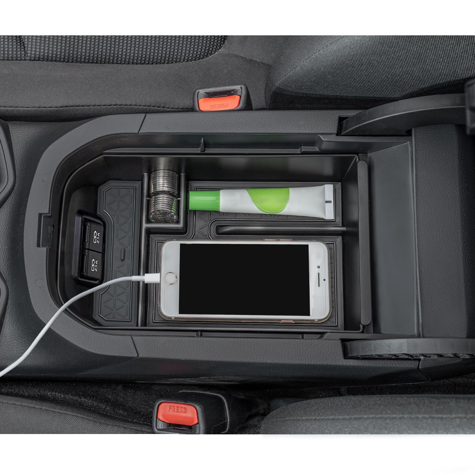 Topinstall Center Console Tray Compatible With Toyota Rav4 2019-2024 Accessories, Armrest Box Organizer Insert Abs Plastic Storage Box