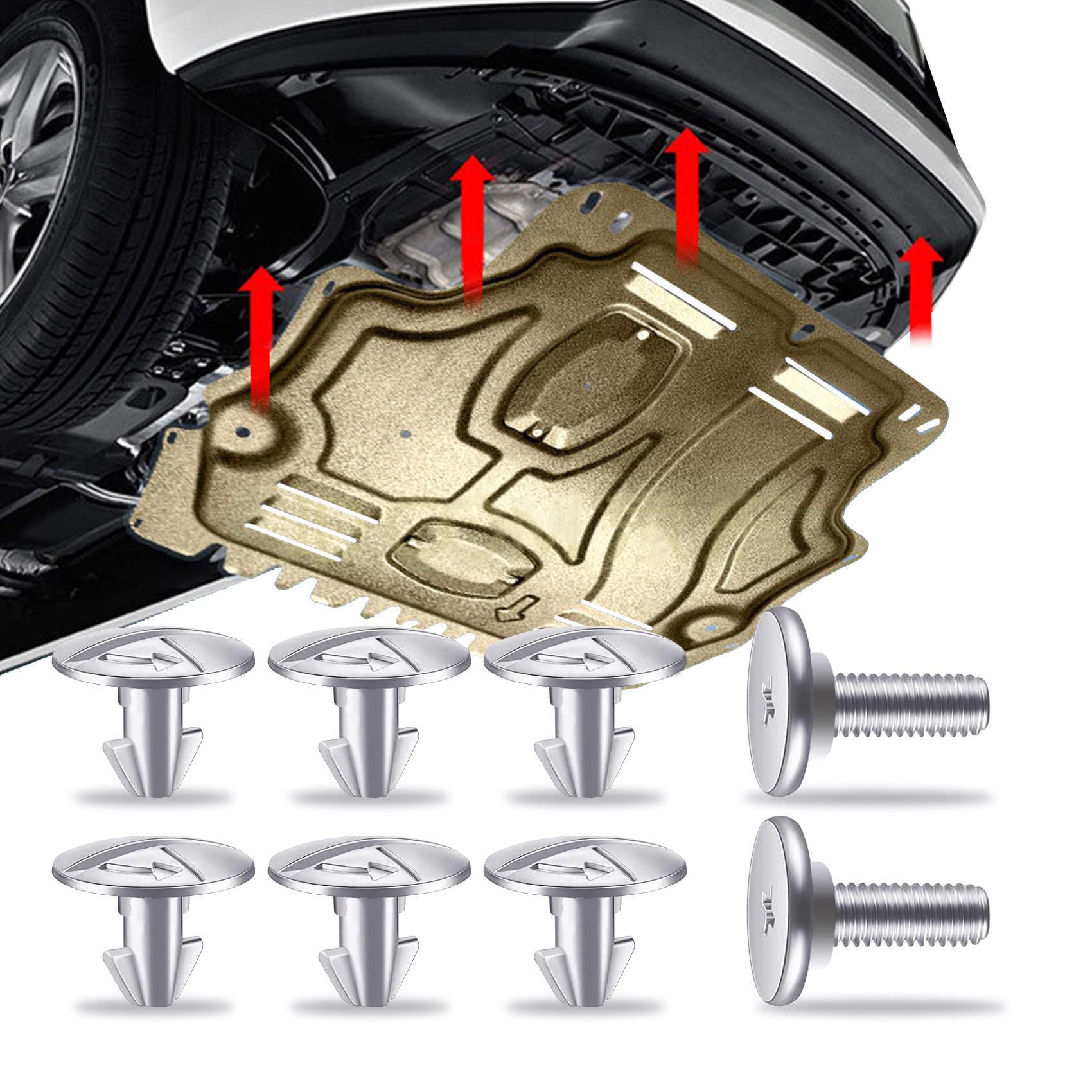 Middrivr 8Pcs Engine Lower Cover Pin Screws, 6Pcs Radiator Access Cilps 90674-Ty2-A01 And 2Pcs Lower Engine Cover Bolt 90105-Tba