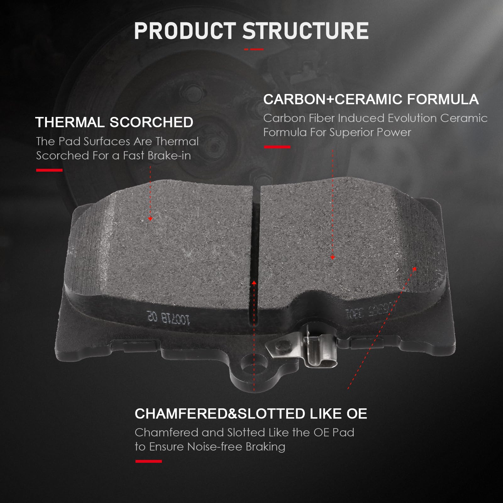 Cciyu D1118 Professional Ceramic Front Brake Pads Set Fit For Lexus Gs Turbo,Gs0T,Gs350,Gs430,Gs450H,Gs460,Is Turbo,Is0T,Is25,Is