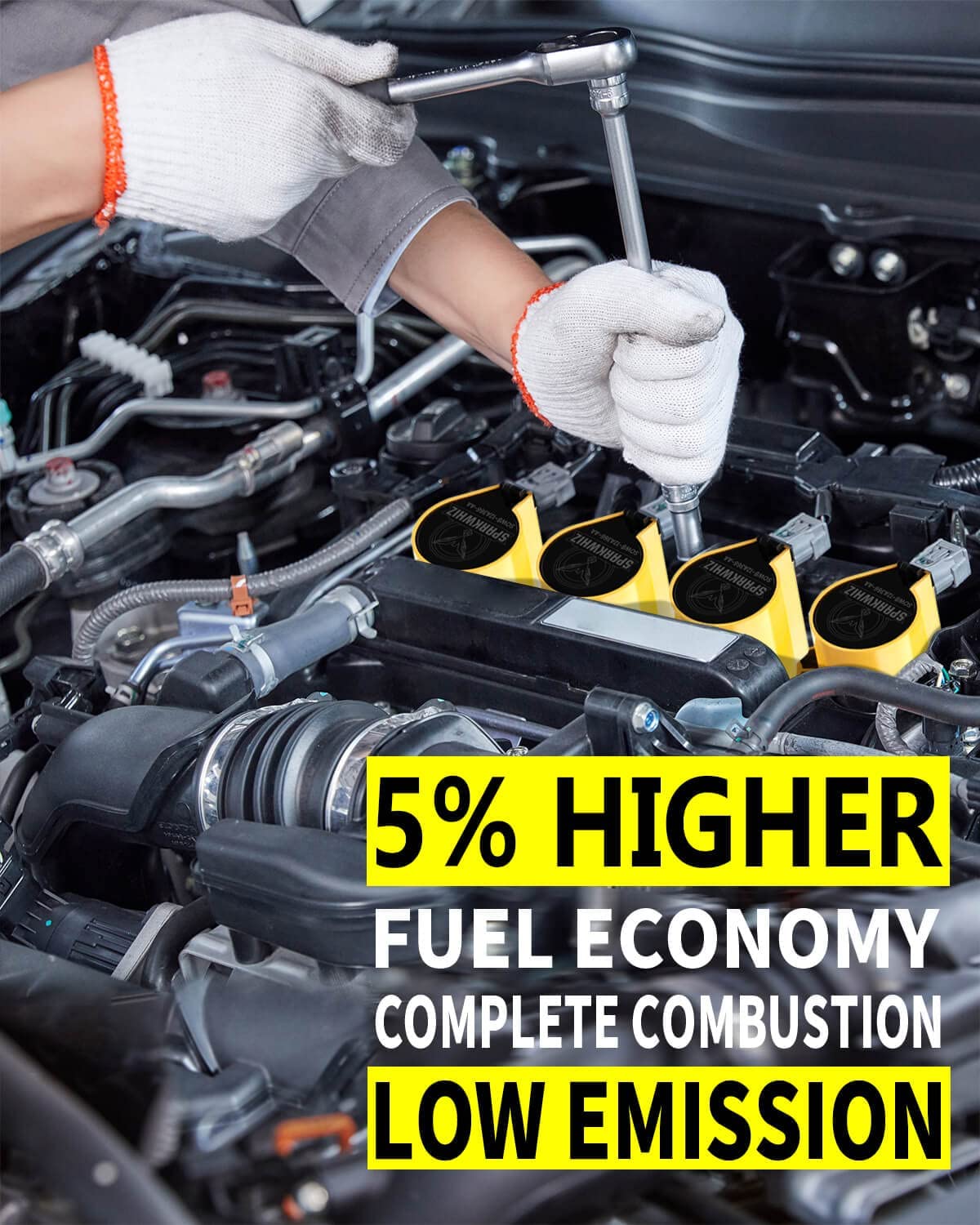 8Pcs DG508 Ignition Coils & Spark Plug SP479, 18.9% High Performance, Compatible with Ford F150 F250 F550 E150 E250 E550 4.6L 5.