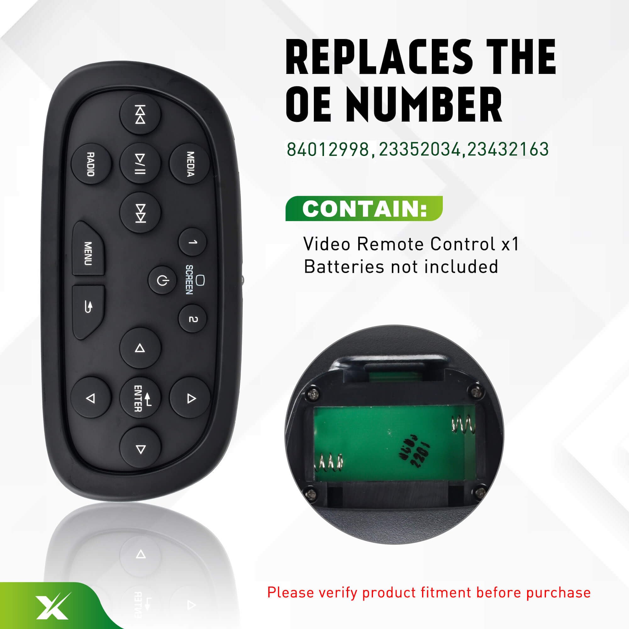 Ximaka 84012998 Rear Overhead Consoles Dvd Entertainment Remote Control Replacement For 2015-2020 Cadillac Escalade, 2013-2016 C