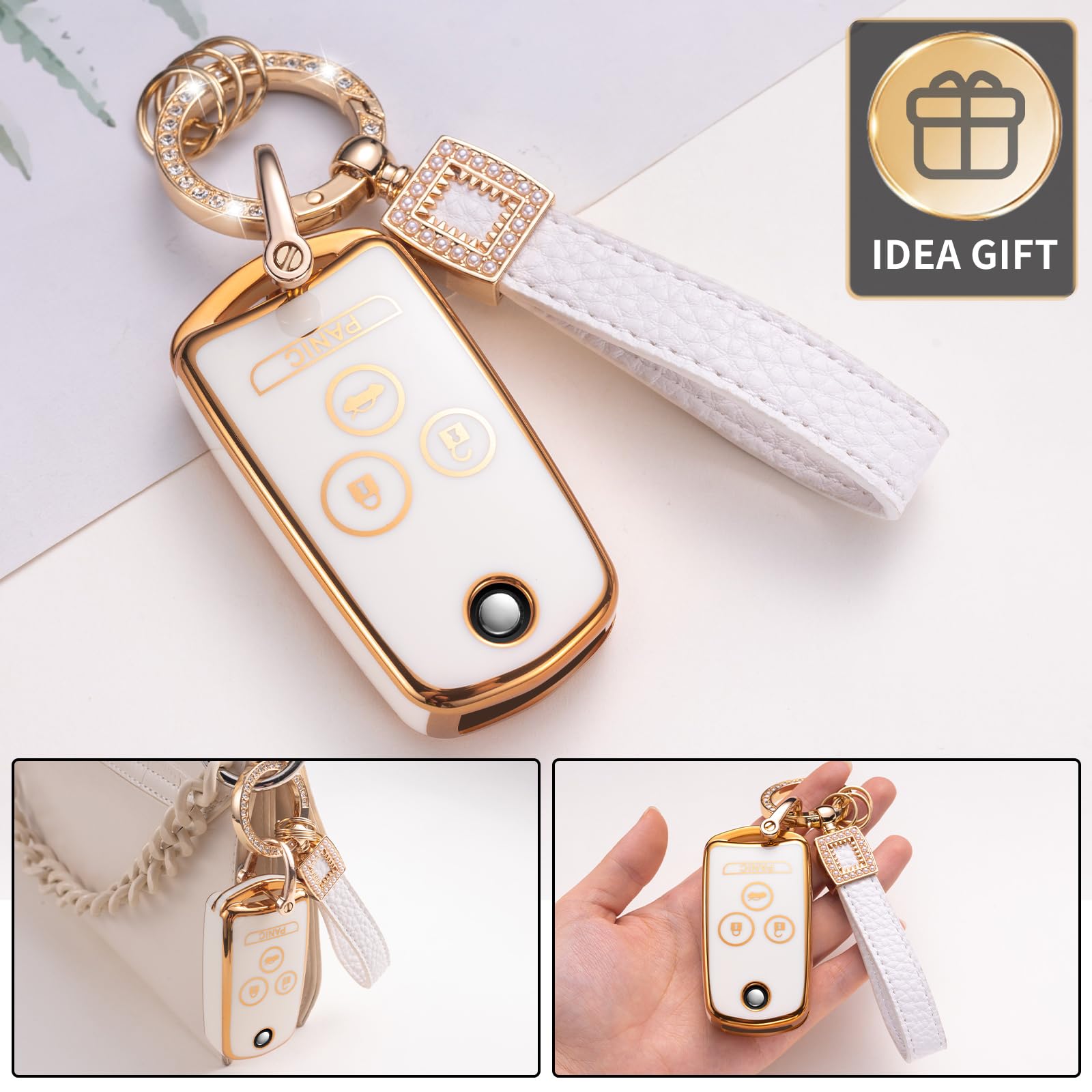 Cacarlike Acura Key Fob Cover With Keychain, Case Compatible With Accord, Mdx, Rdx, Tl, Tsx, Zdx Smart Key Protector