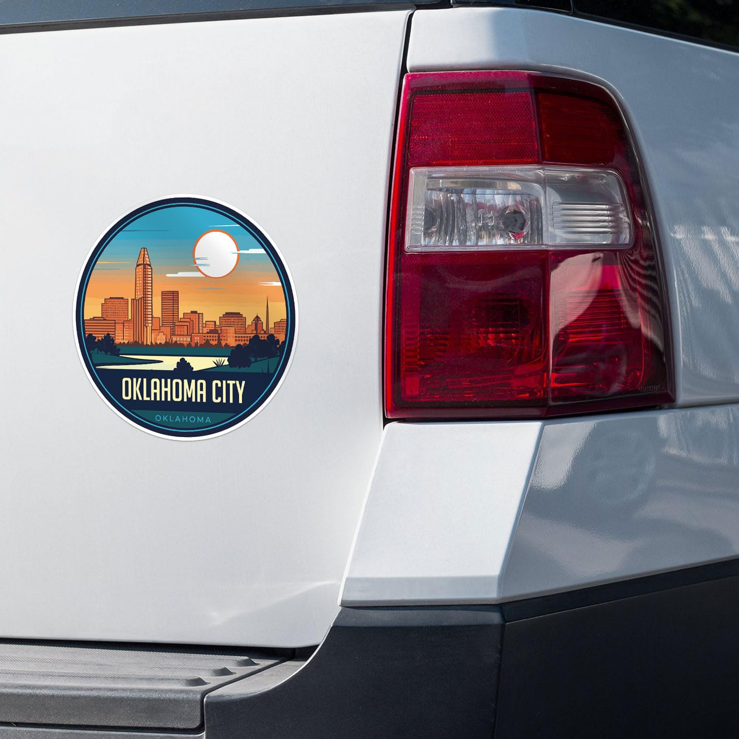 Oklahoma City Sticker - Waterproof Vinyl Decal for Car Bumper, Laptop, Water Bottle, Wall, and Window, Size - 5'' Longer Side
