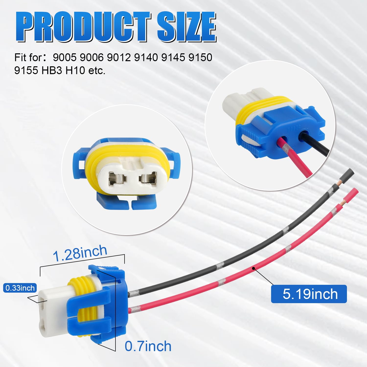 Ibrightstar 9005 9006 9012 9145 H10 Female High Temperature Ceramic Adapter Wiring Harness Sockets Wire For Headlights Or Fog Li