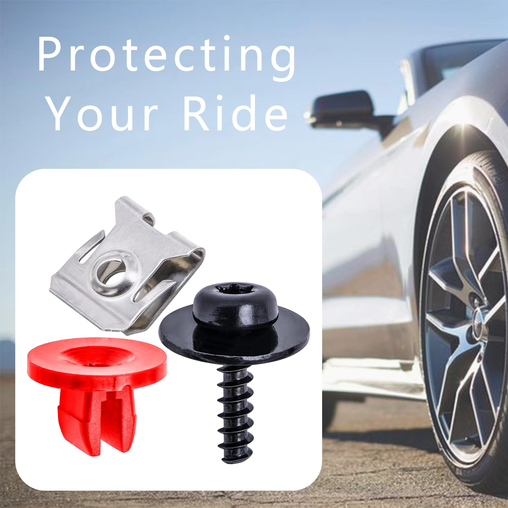 Middrivr 10 Sets Engine Splash Shield Guard Undertray Cover Screws Bolt Nut Clip Kit, Screws Bolt Nut Clip Kit Fit For Ford Focu