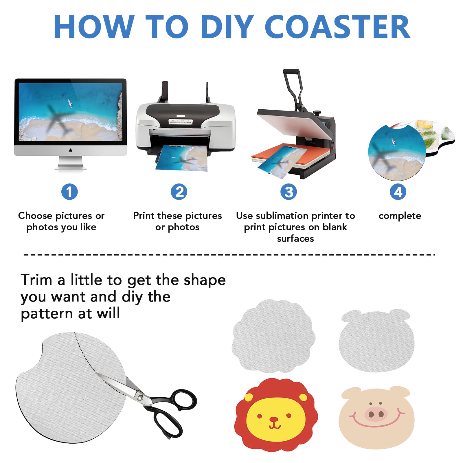 150 Pcs Sublimation Blank Car Coasters, 2.75 In Circular Opening Blank Sublimation Coasters For Thermal Sublimation Diy Crafts,