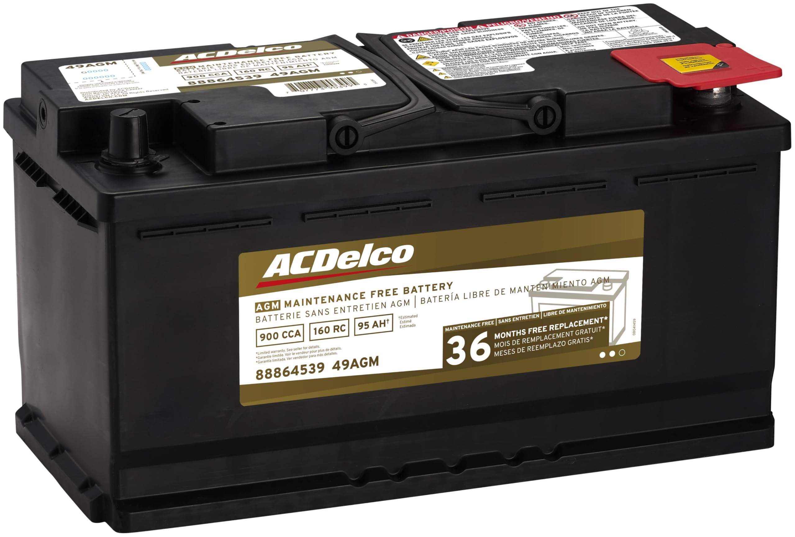Acdelco Gold 49Agm 36 Month Warranty Agm Bci Group 49 Battery