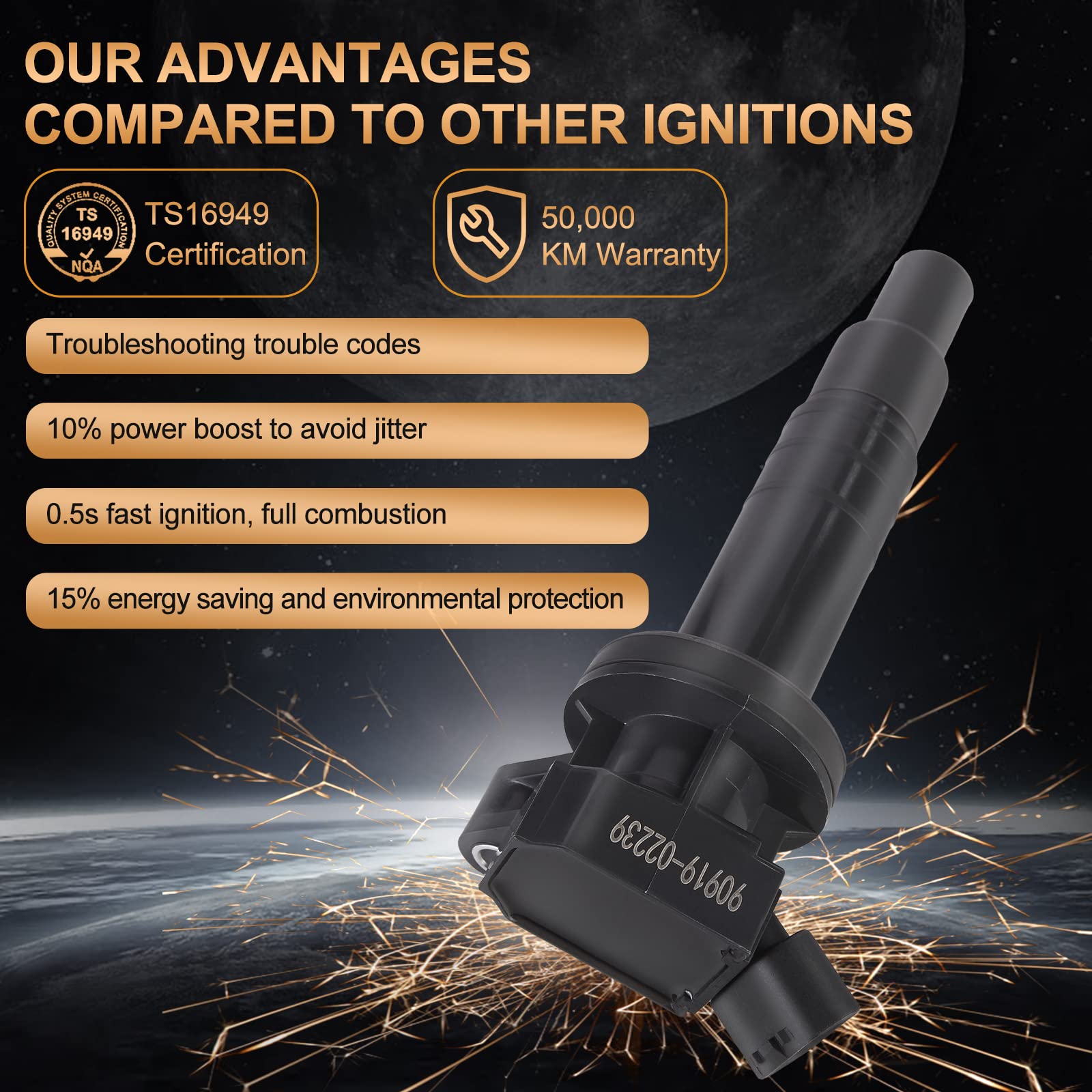 Ignition Coil Pack Fits For Toyota Corolla Matrix Celica, For Pontiac Vibe, For Chevy Prizm 2000 2001 2002 2003 2004 2005 2006 2