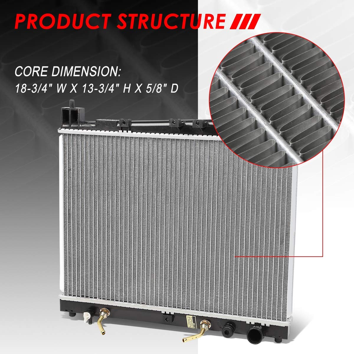 Auto Dynasty DPI 2305 Factory Style 1-Row Cooling Radiator Compatible with Scion xA xB Echo 00-06, Aluminum Core