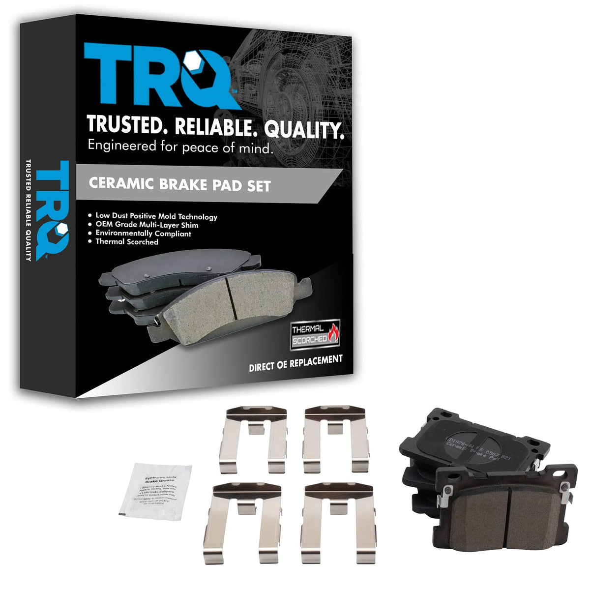 TRQ Rear Brake Pads Ceramic Compatible with 2017-2019 Genesis G90