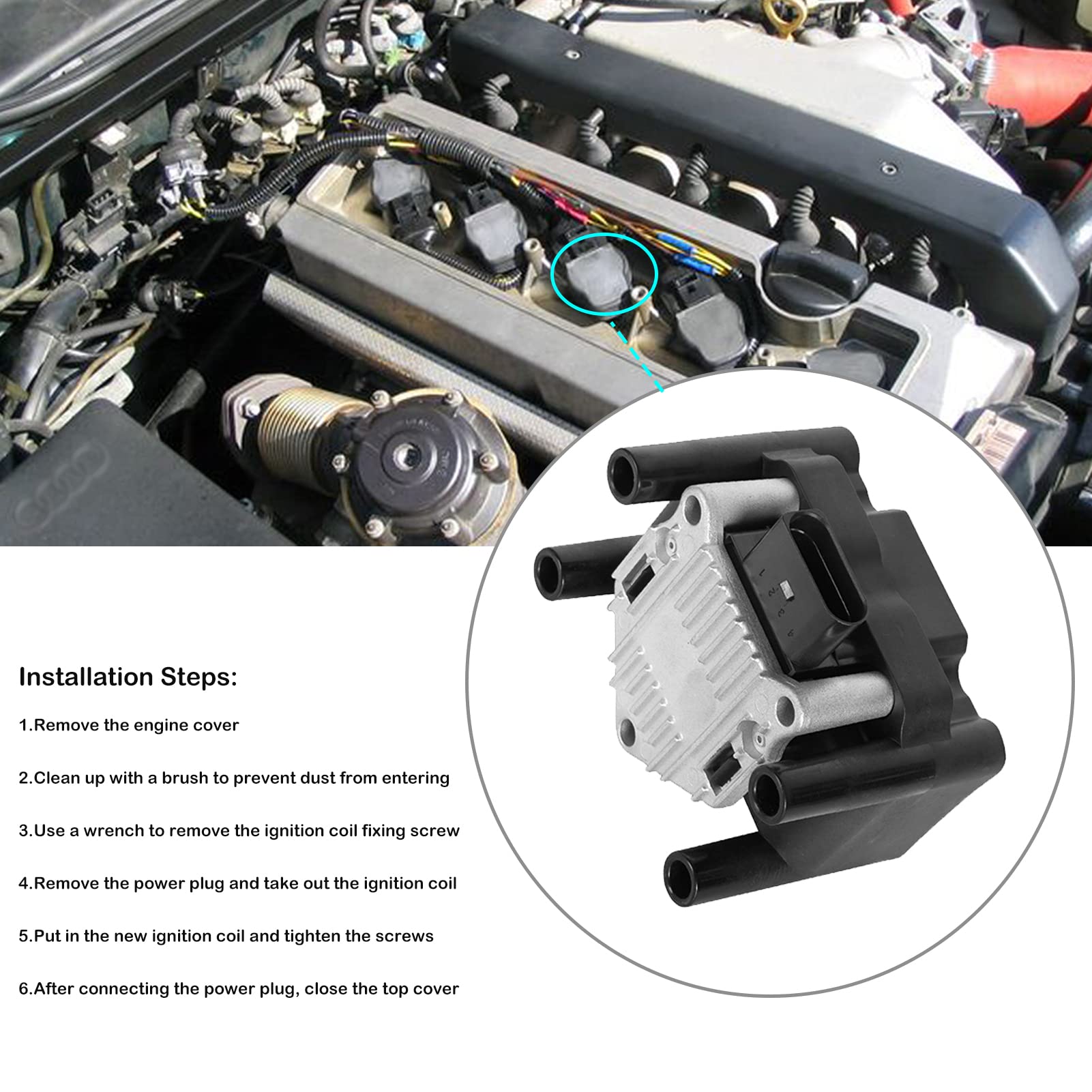 Ignition Coils for VW Volkswagen Jetta Beetle Golf Seat Ibiza Cordoba 1998 1999 2000 2001 2002 2003 2004 2005 2006 2007 2008 200