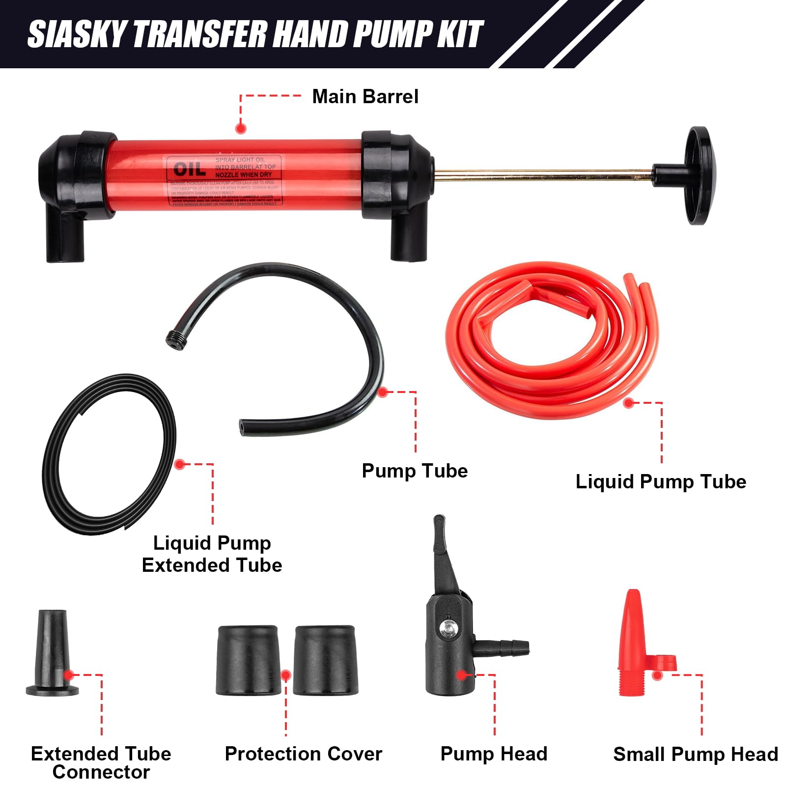 Siasky Siphon Pump Fluid Transfer Pump(2nd Generation), Fuel Transfer Hand Pump Kit for Gas, Oil, Water and Liquids, Efficient a
