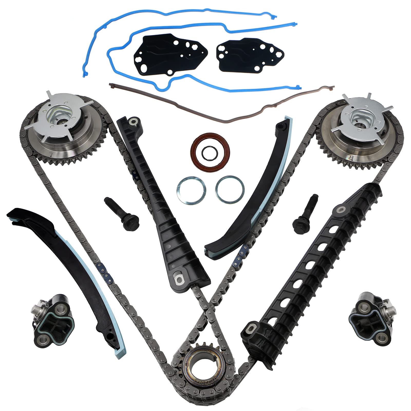 5.4 Timing Chain Kit W/Cam Phaser Timing Chain Tensioner Sprocket For 2005 Ford F150 2004-2008 2005-2010 Ford Expedition 5.4 3V