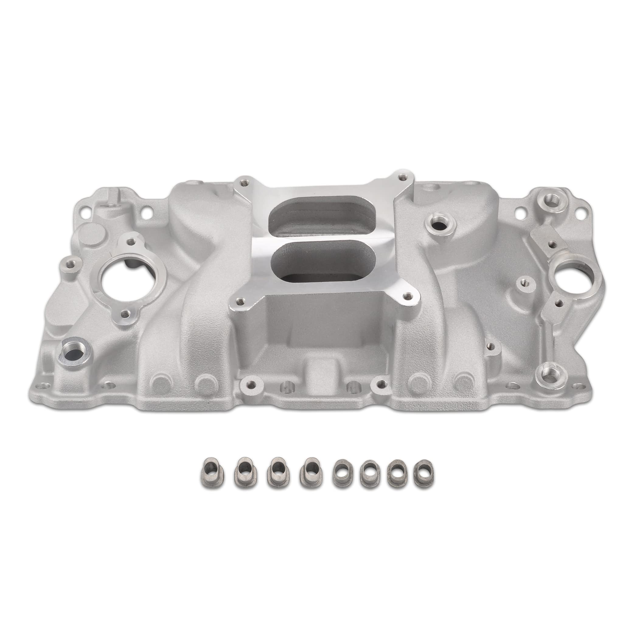 FGJQEFG Intake Manifold Aluminum Satin Compatible with Small Block Chevy SBC 305 327 350 400 1957-1986