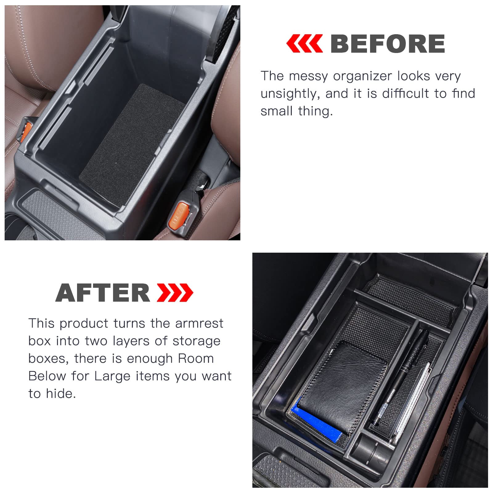 Neepiar Center Console Organizer Compatible With 2025 2024 2023 Honda Cr-V Armrest Storage Box Coin And Glass Holder Abs Plastic